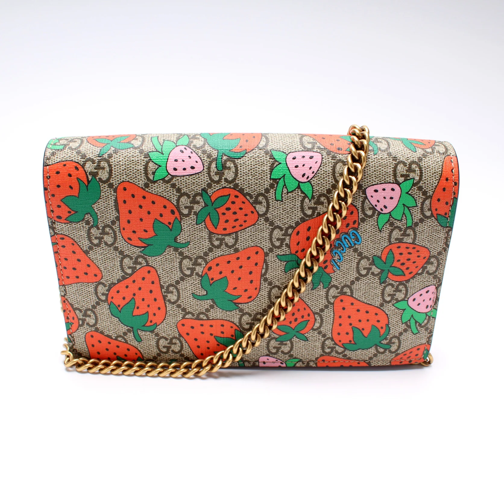 573848 GG Strawberry Chain Wallet - Image 3