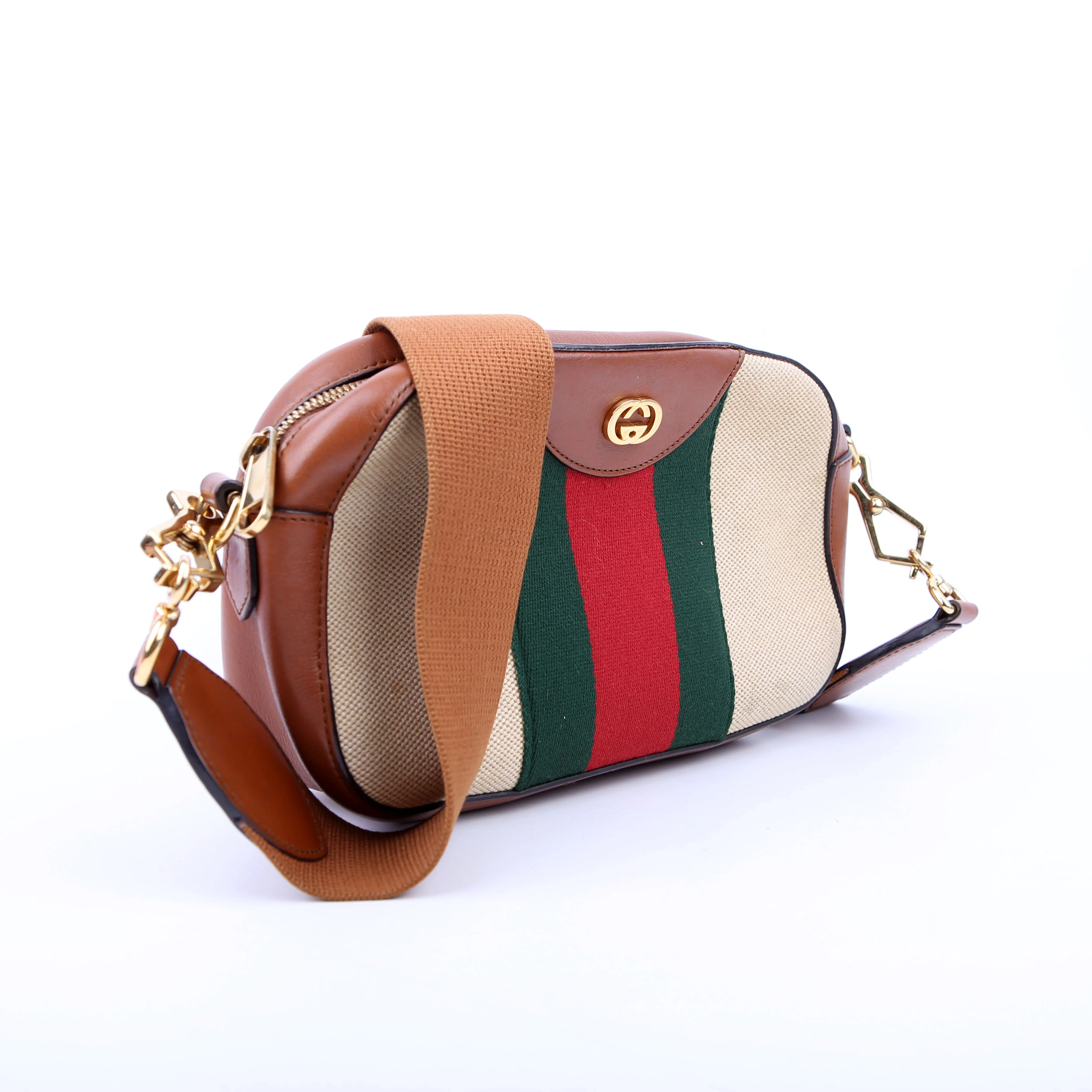575073 Vintage Web Camera Bag Tan - Image 2