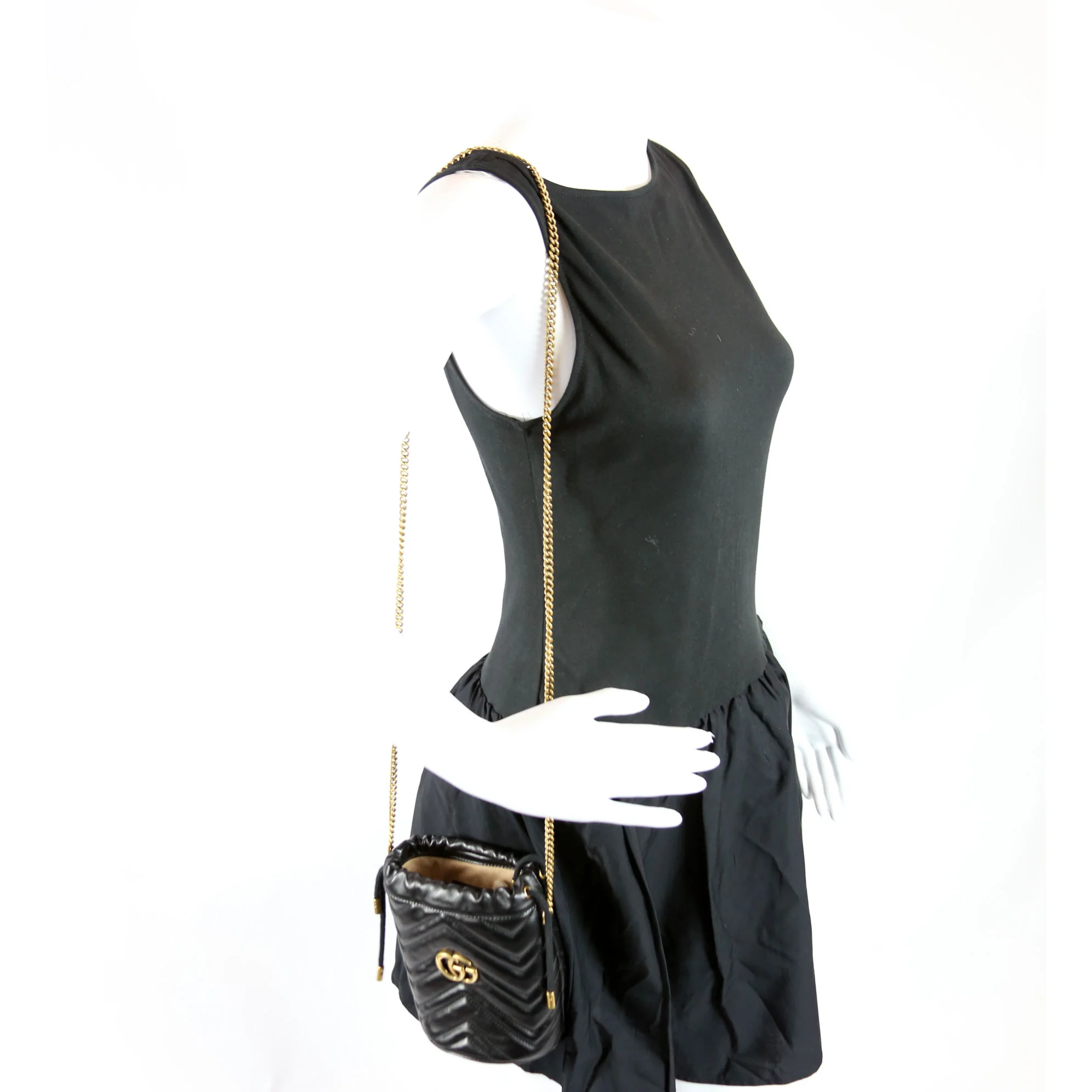 575163 Marmont Mini Bucket Black - Image 9
