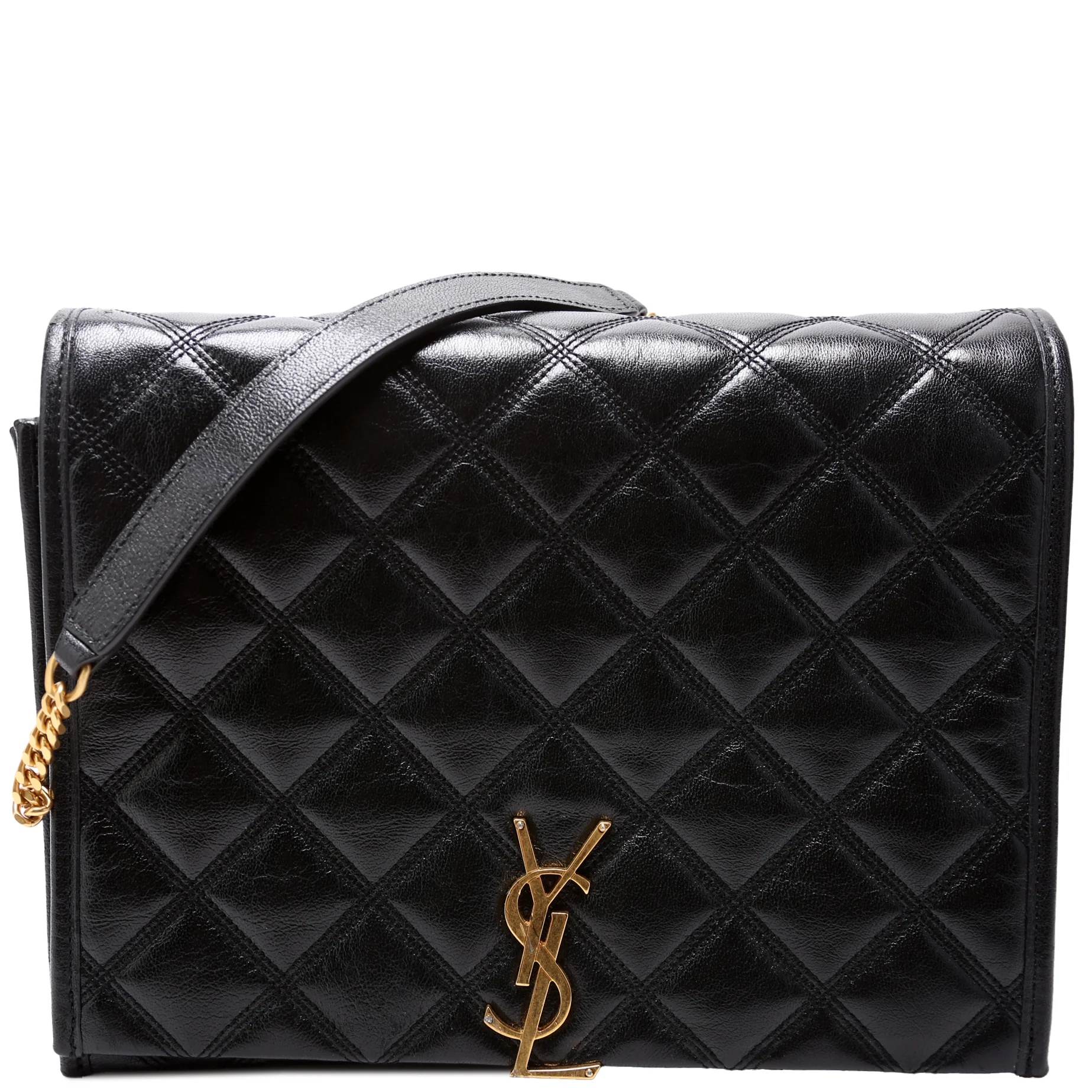 579607 Becky Quilted Lambskin Shoulder Bag Large