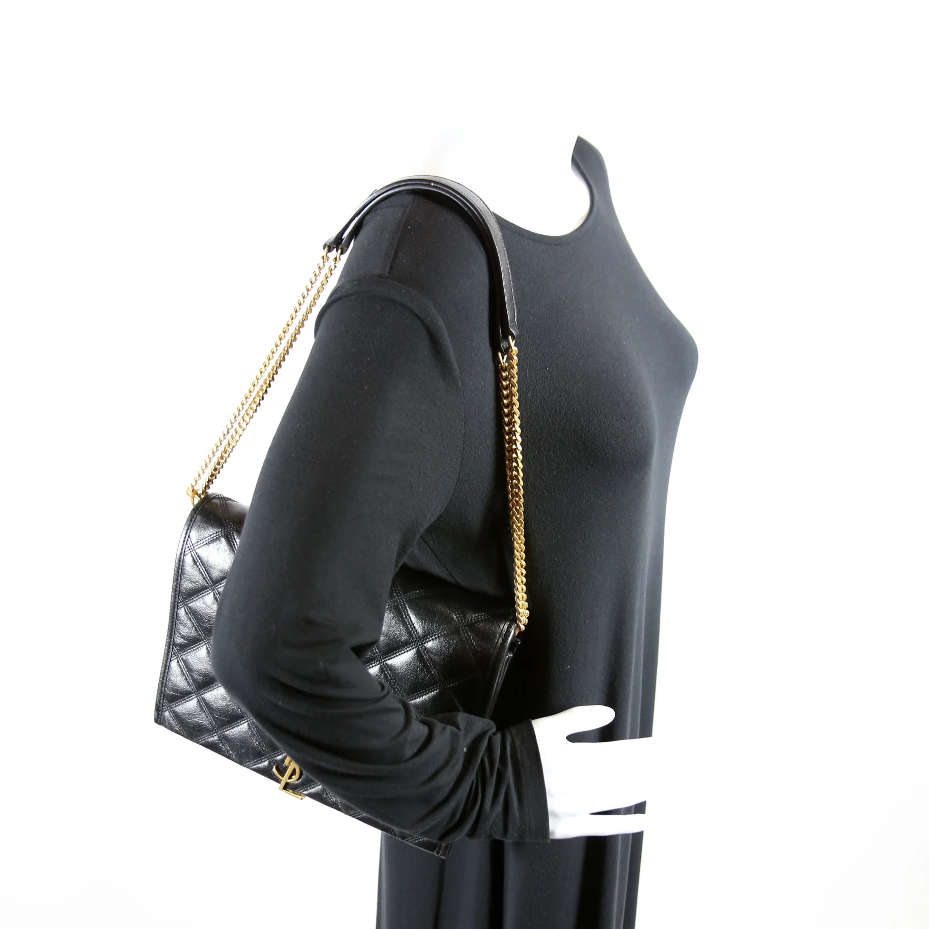 579607 Becky Quilted Lambskin Shoulder Bag Large - Image 11