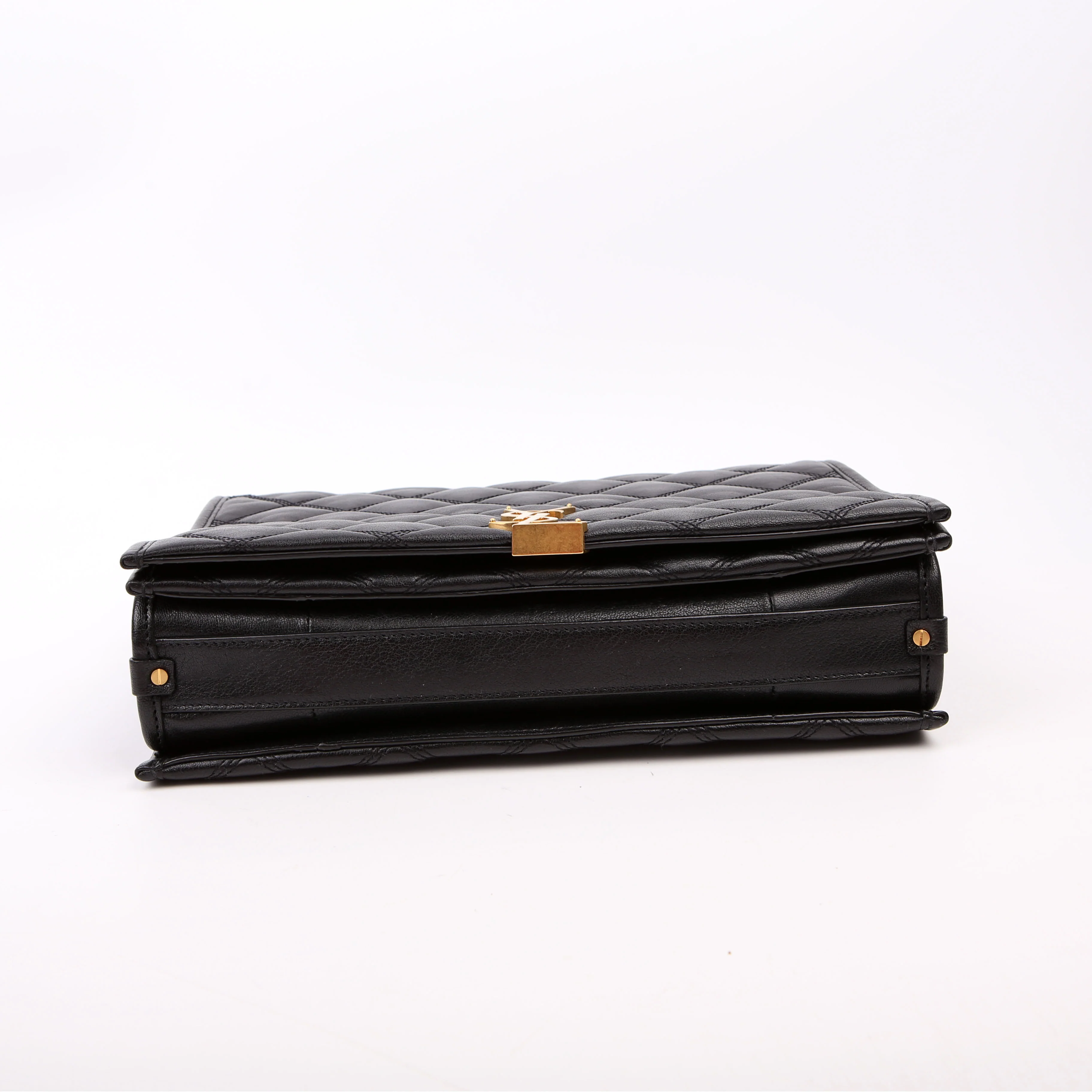 579607 Becky Quilted Lambskin Shoulder Bag Large Black - Image 4