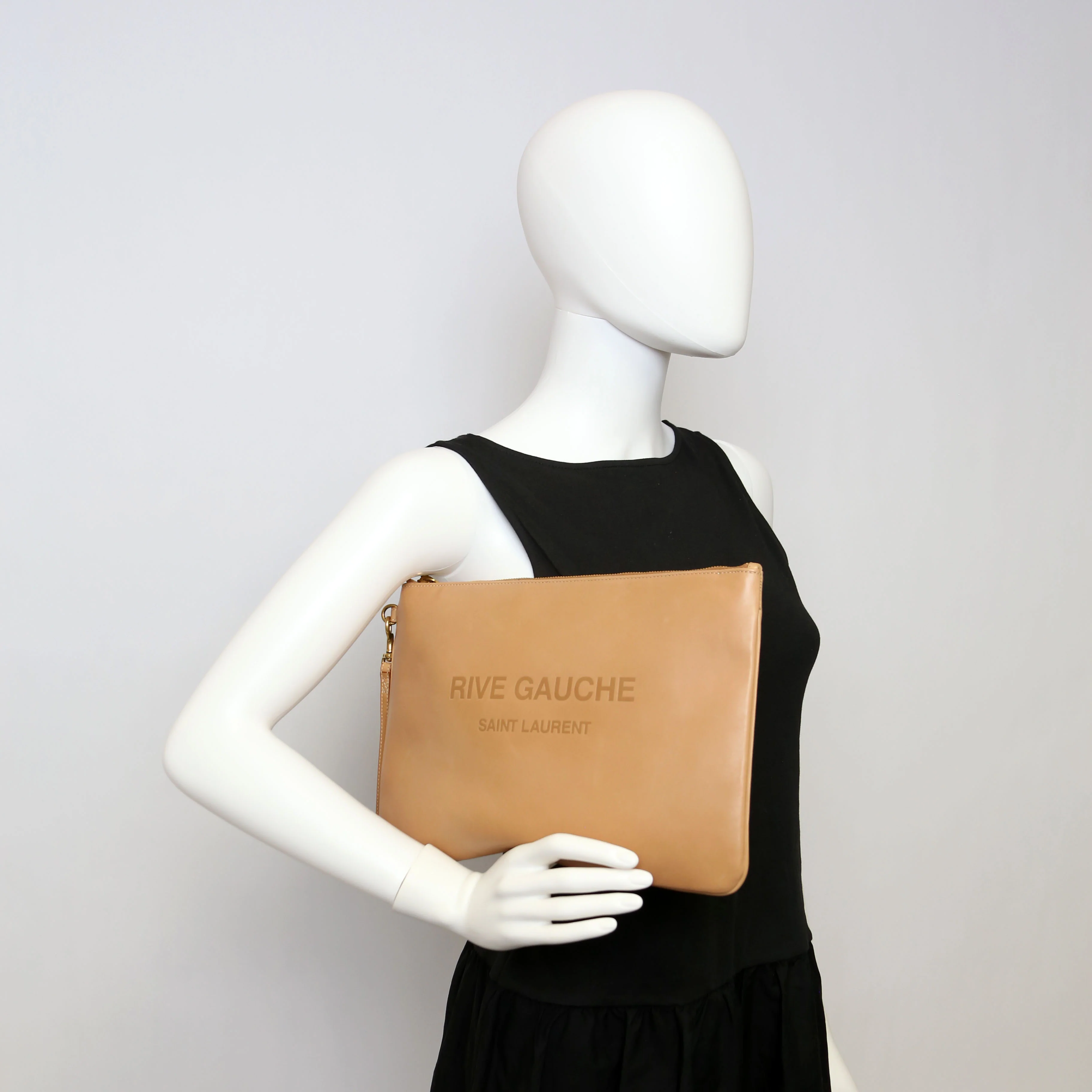 581369 Rive Gauche Calfskin Pouch Tan - Image 16