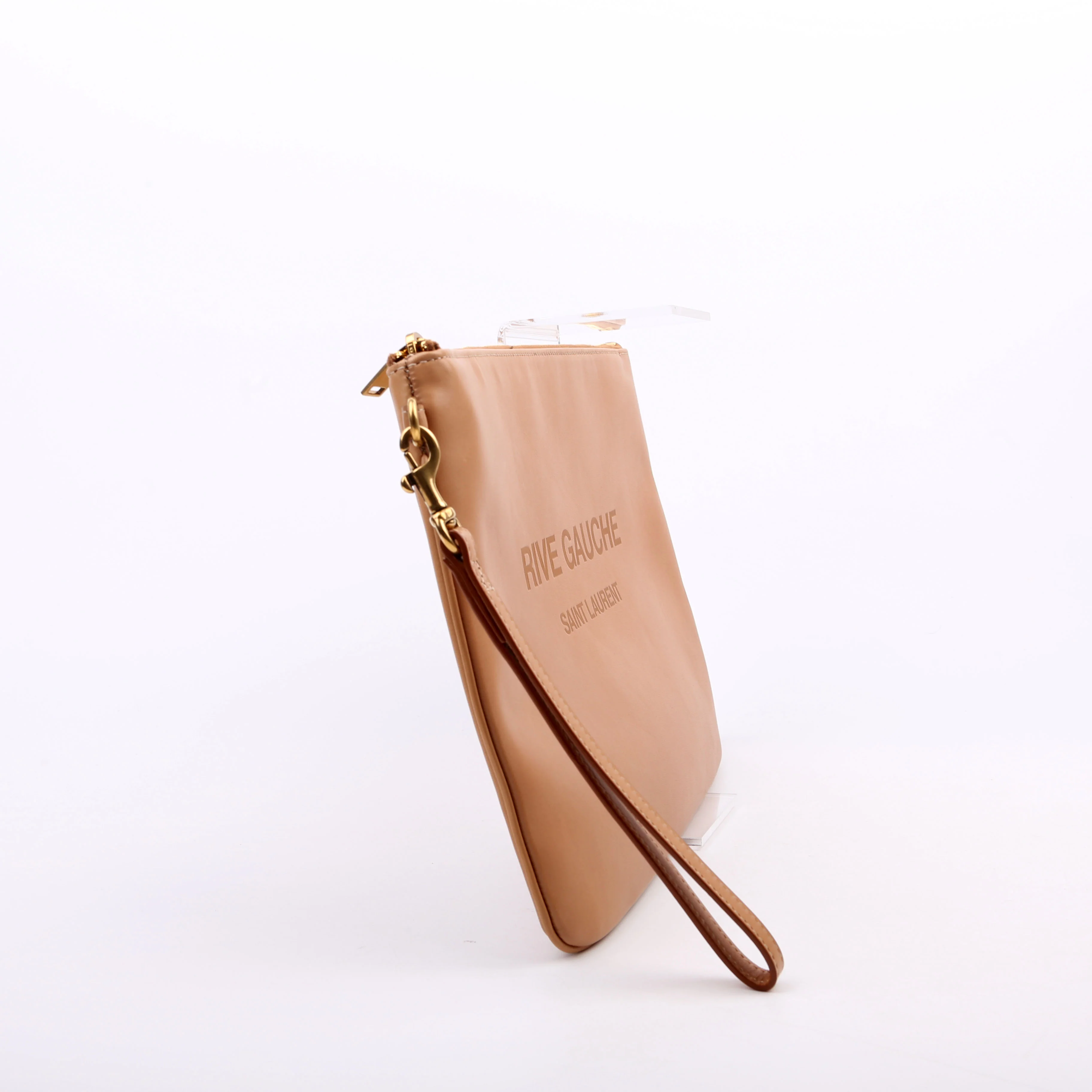 581369 Rive Gauche Calfskin Pouch Tan - Image 2