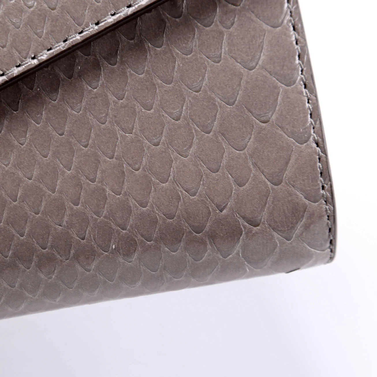 594101 GG Torchon Calfskin Broadway Envelope Clutch Gray - Image 6