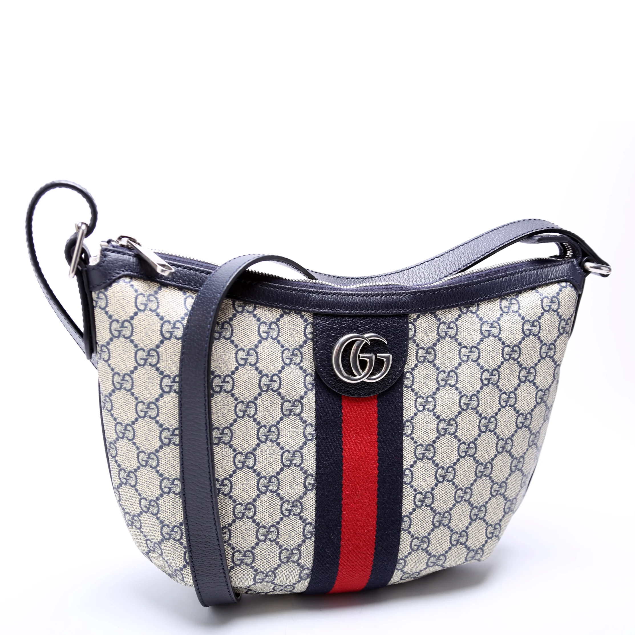 598125 Ophidia GG Supreme Small Shoulder Bag Beige/Navy - Image 2
