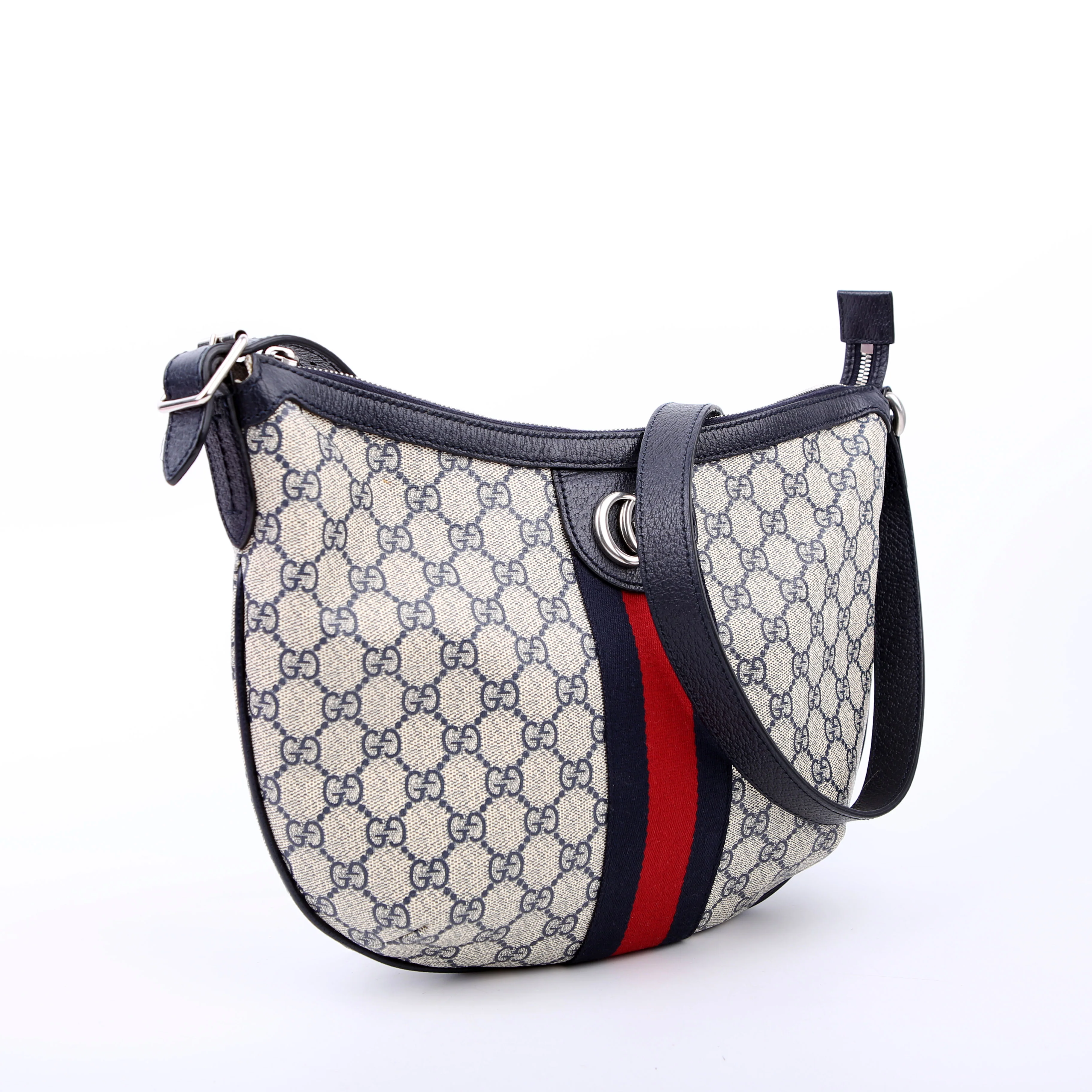 598125 Ophidia GG Supreme Small Shoulder Bag Navy - Image 2