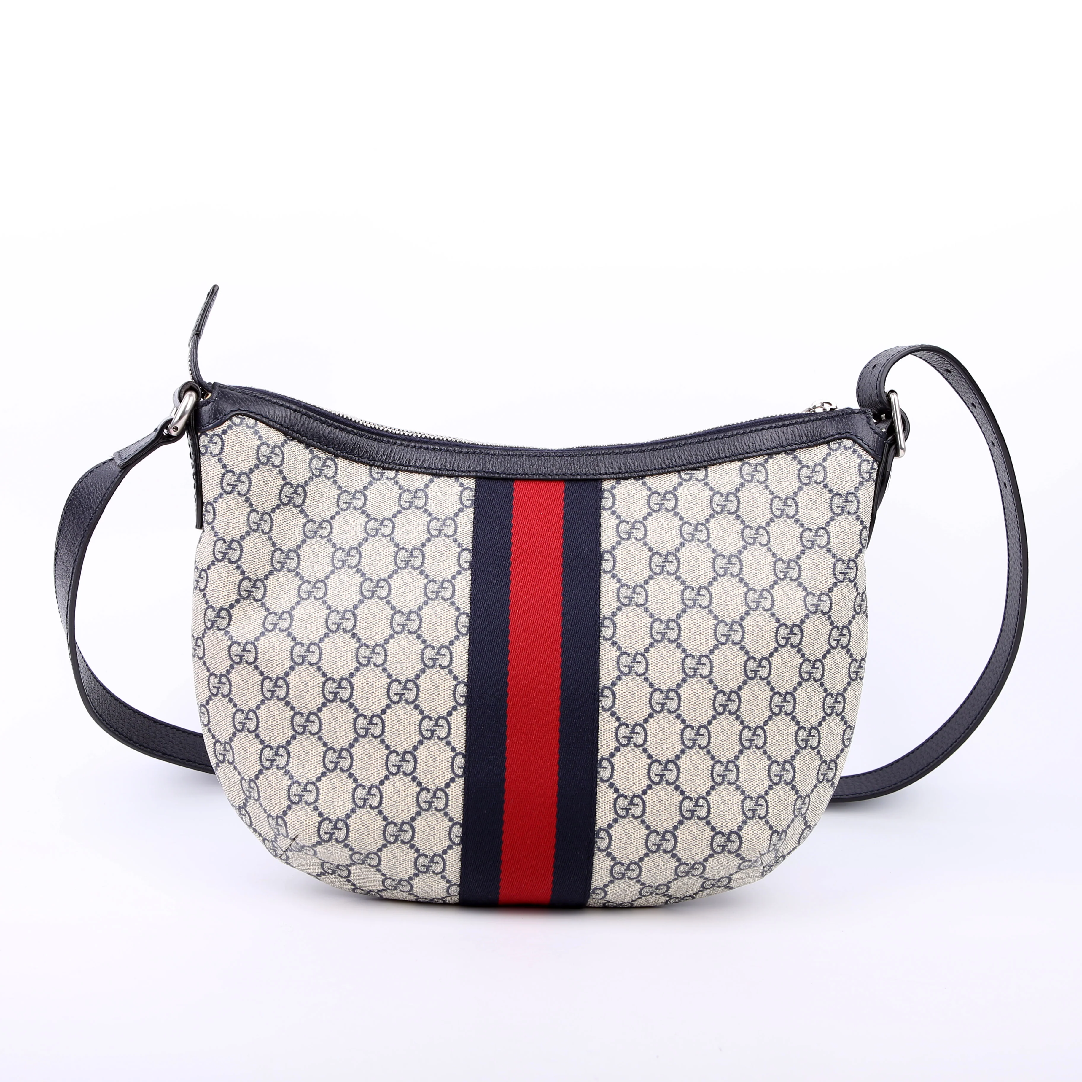 598125 Ophidia GG Supreme Small Shoulder Bag Navy - Image 3