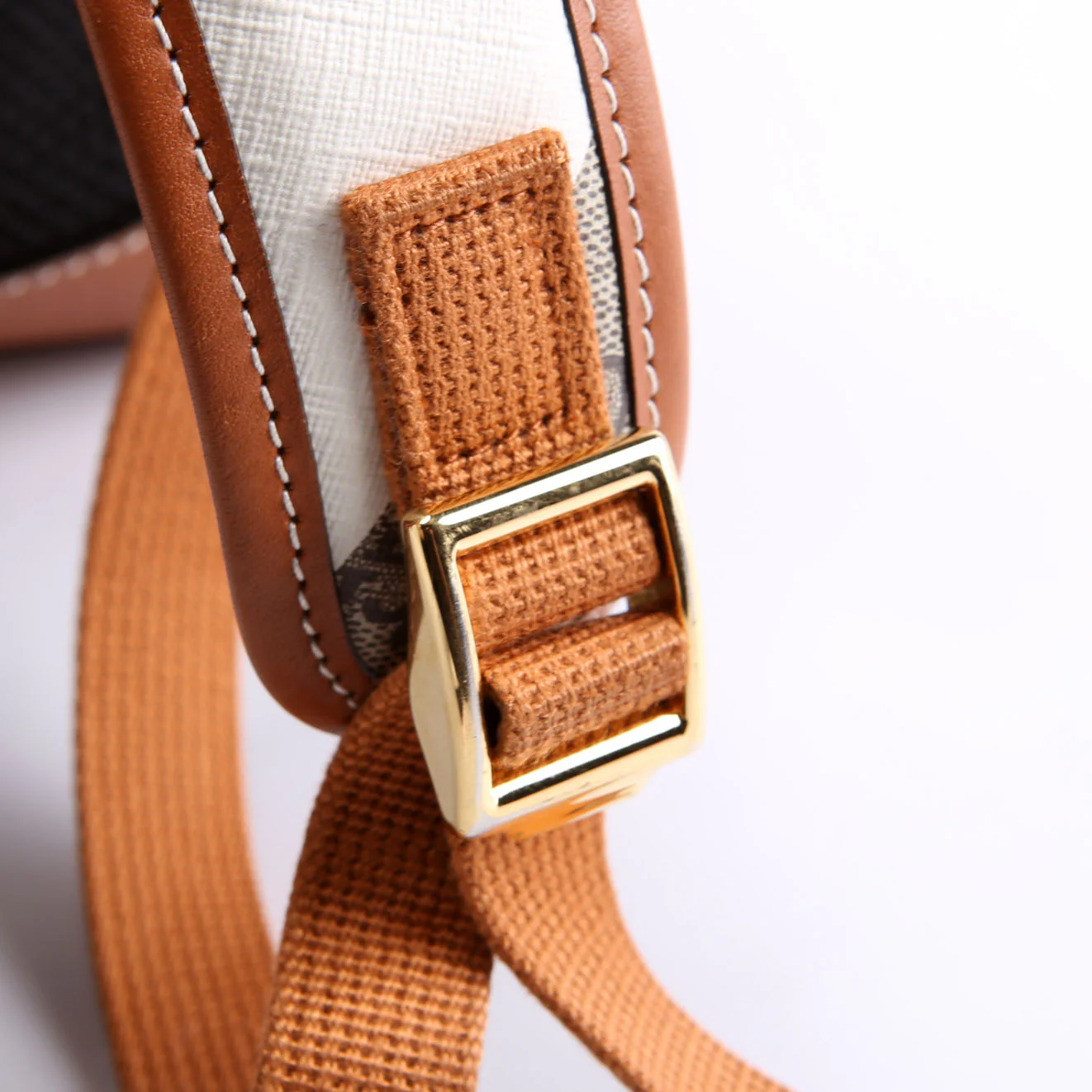 598140 Ophidia Leather Double Buckle Rhombus Print Backpack Medium - Image 10