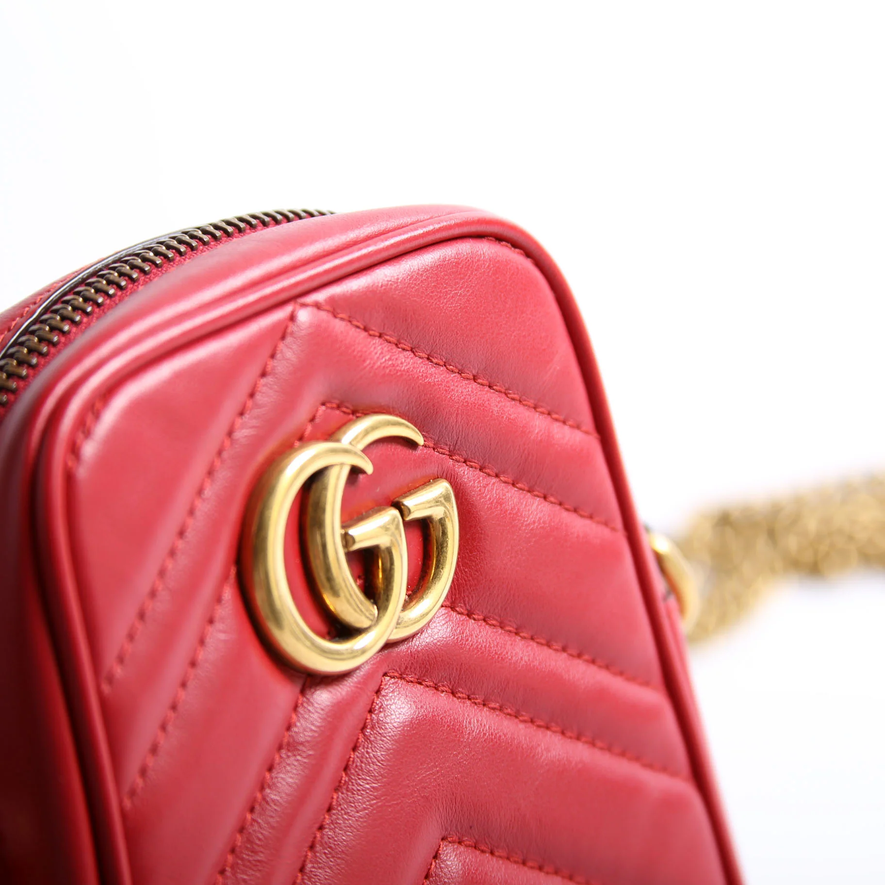 598597 GG Marmont Mini Bag Red - Image 6