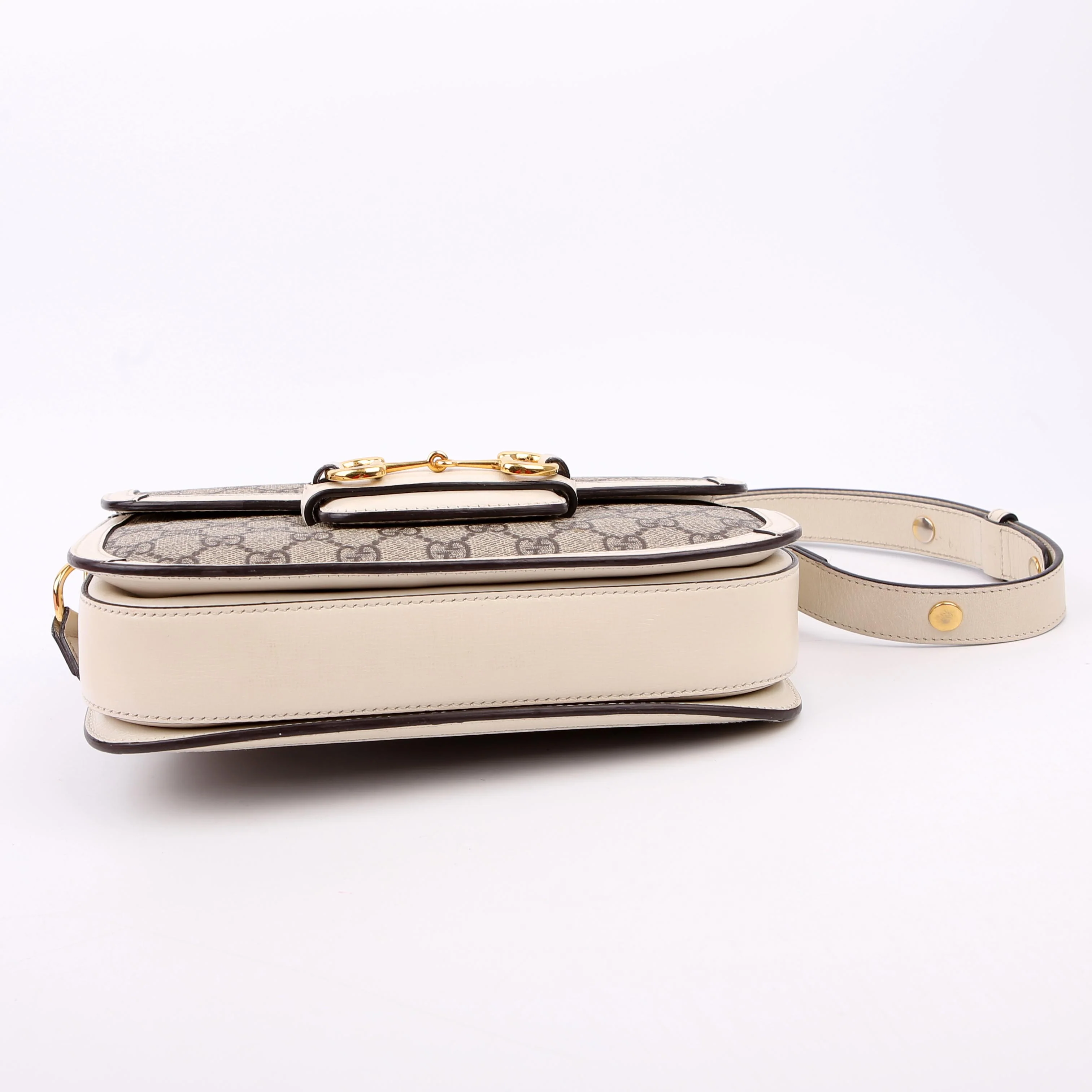 602204 1955 Horsebit Shoulder Bag White - Image 4