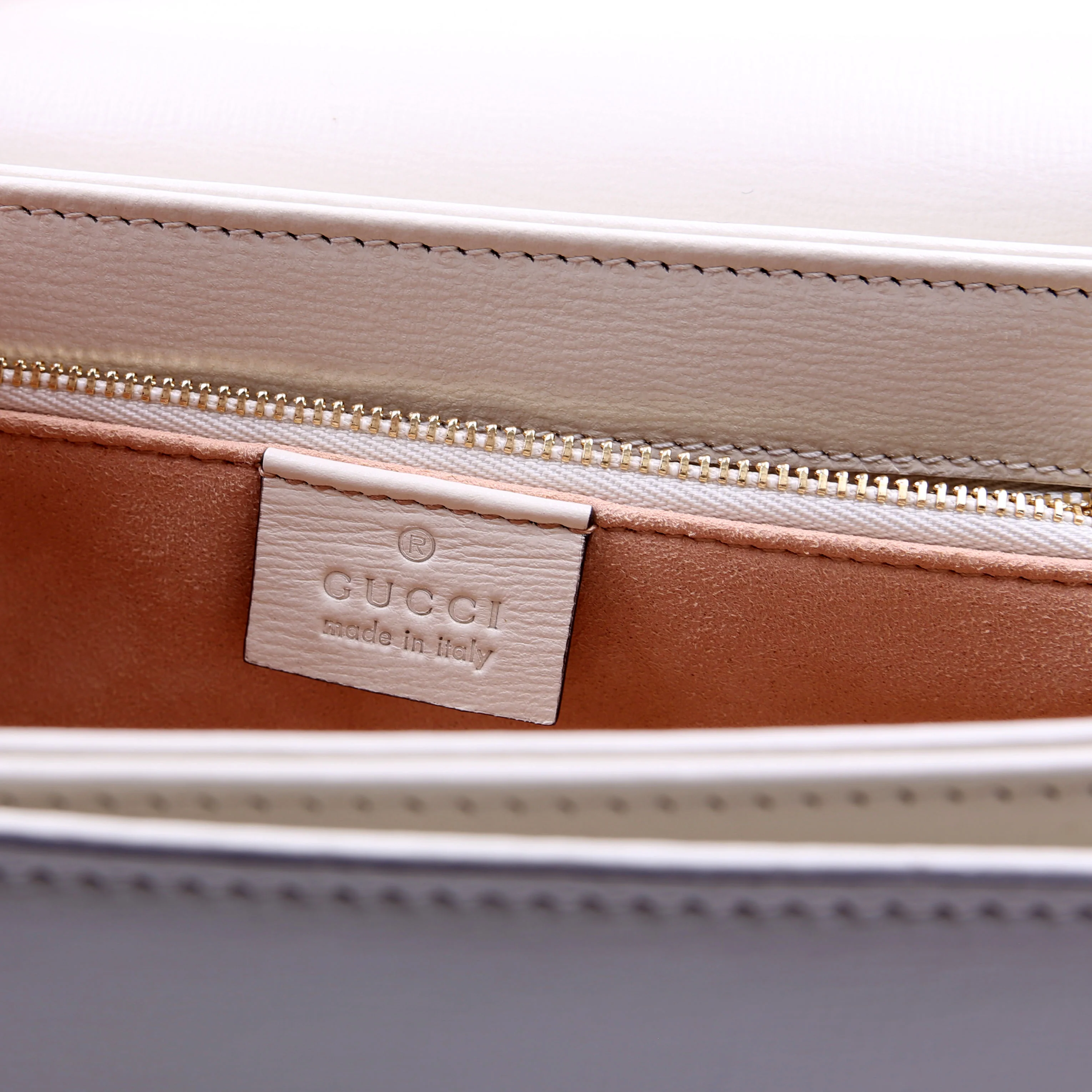 602204 Horsebit 1955 Leather Shoulder Bag White - Image 9