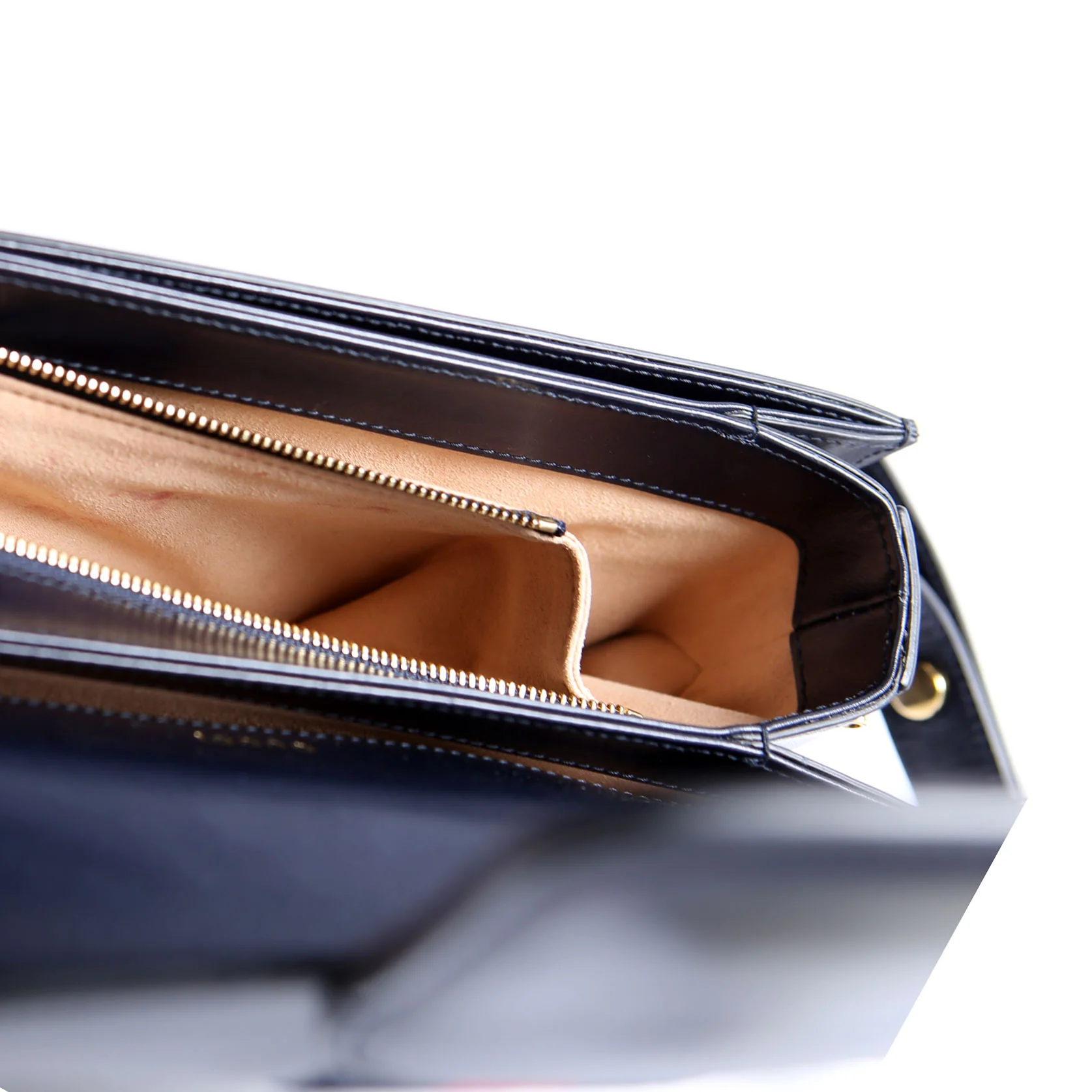 602204 Horsebit 1955 Leather Velvet Shoulder Bag Navy - Image 13