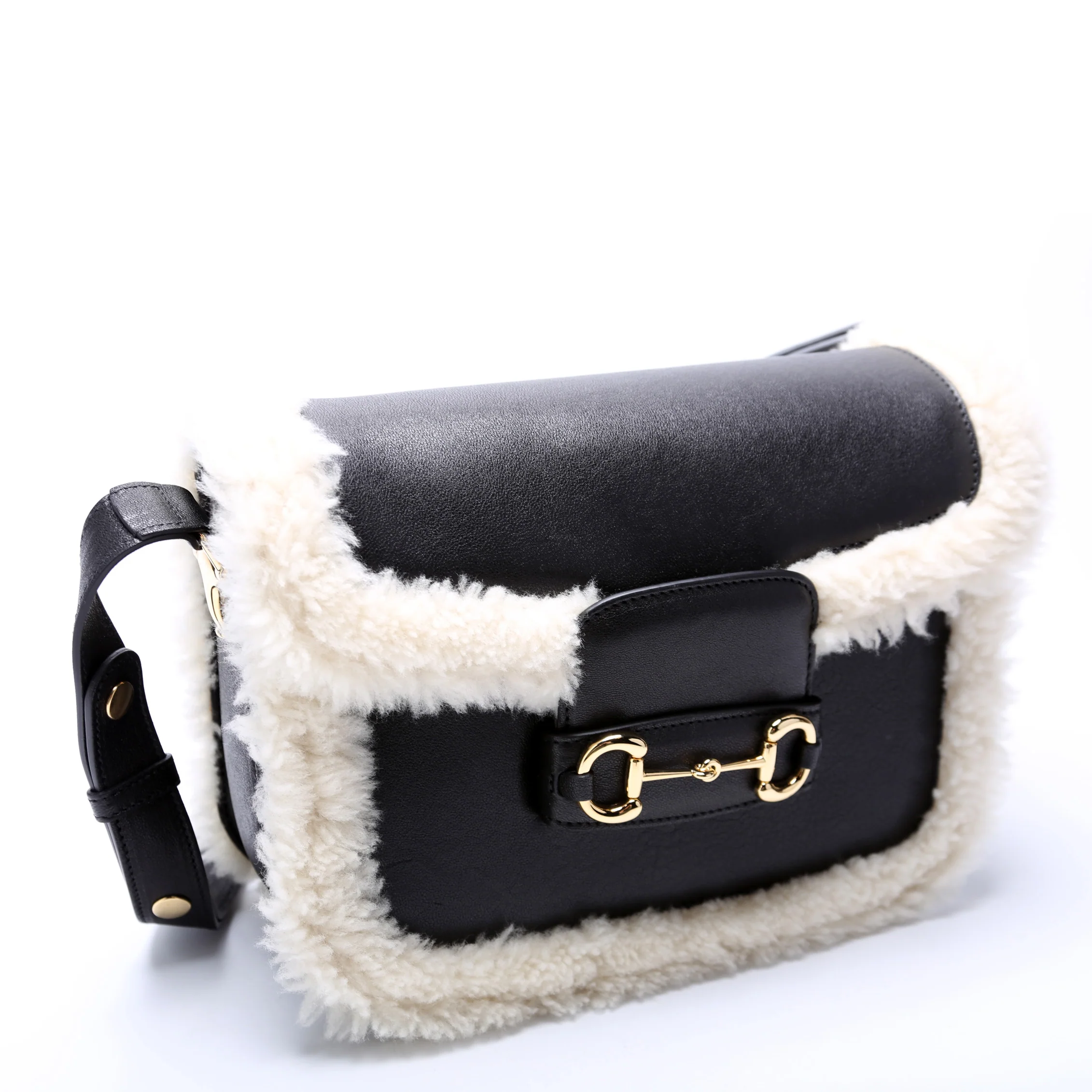 602204 Horsebit 1955 Shearling/Leather Shoulder Bag - Image 2