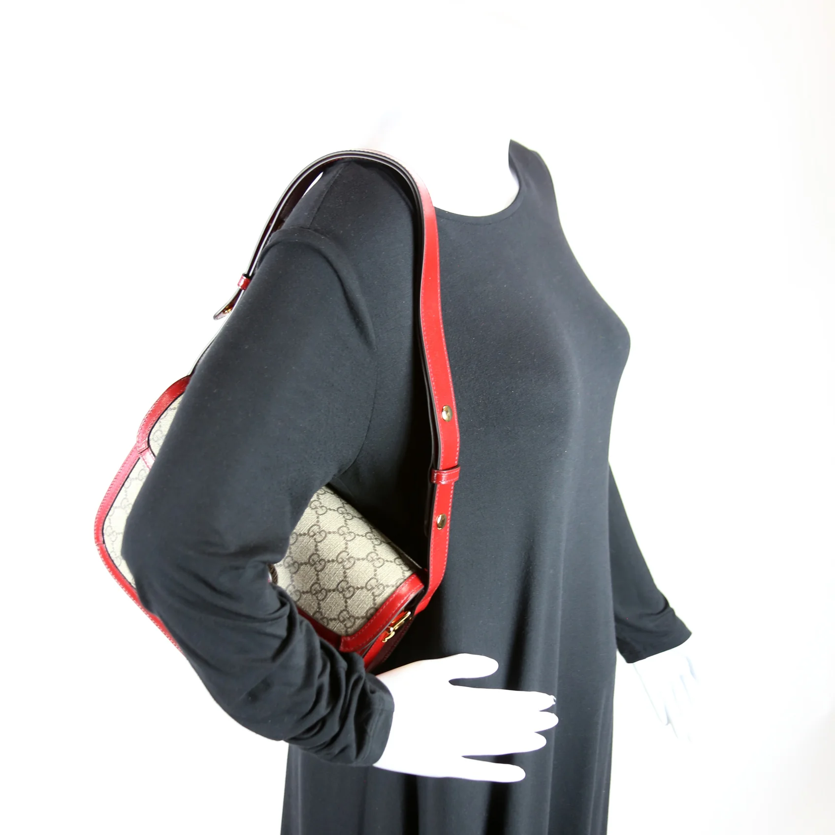 602204 Horsebit 1955 Shoulder Bag Red - Image 10