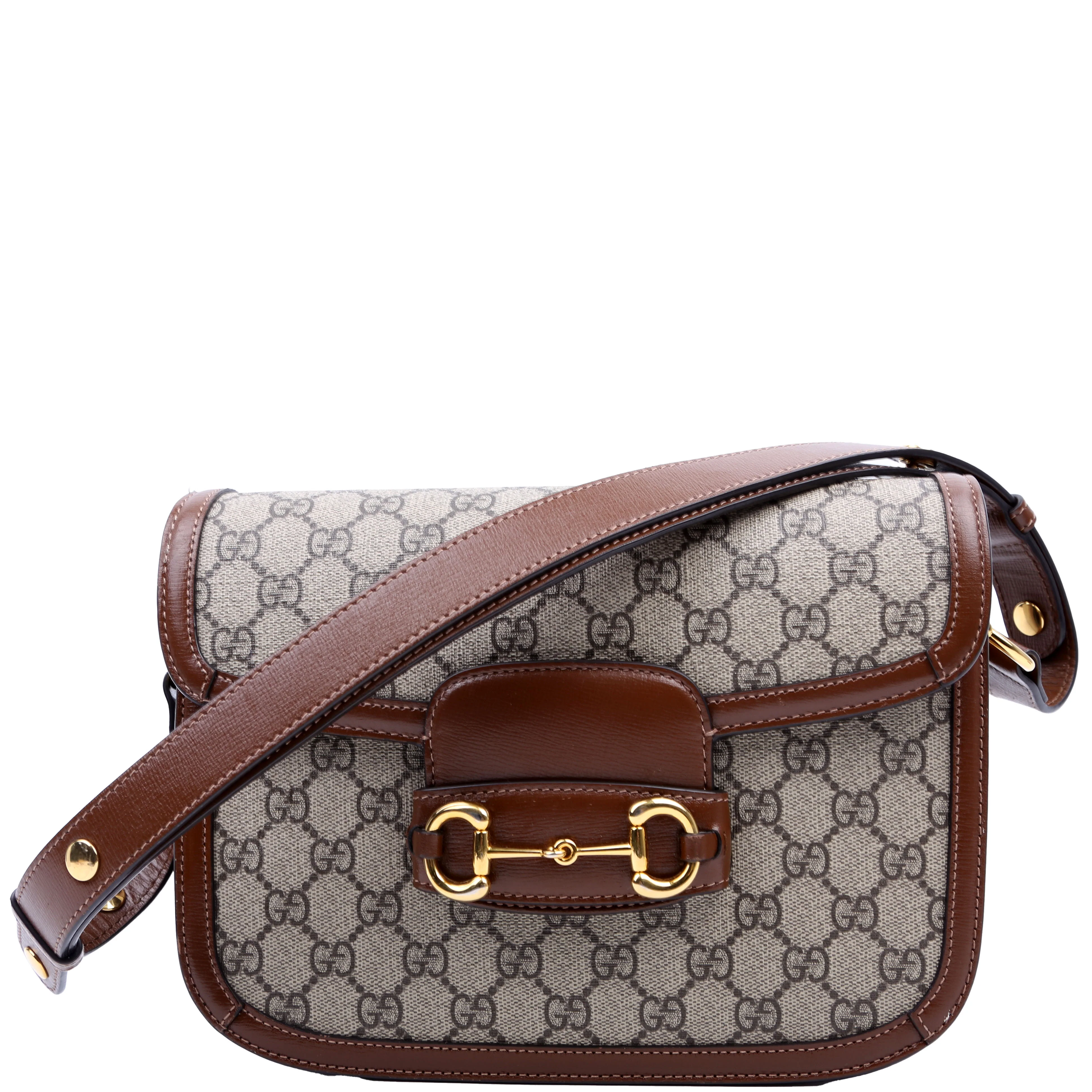 602204 Horsebit Shoulder Bag Brown