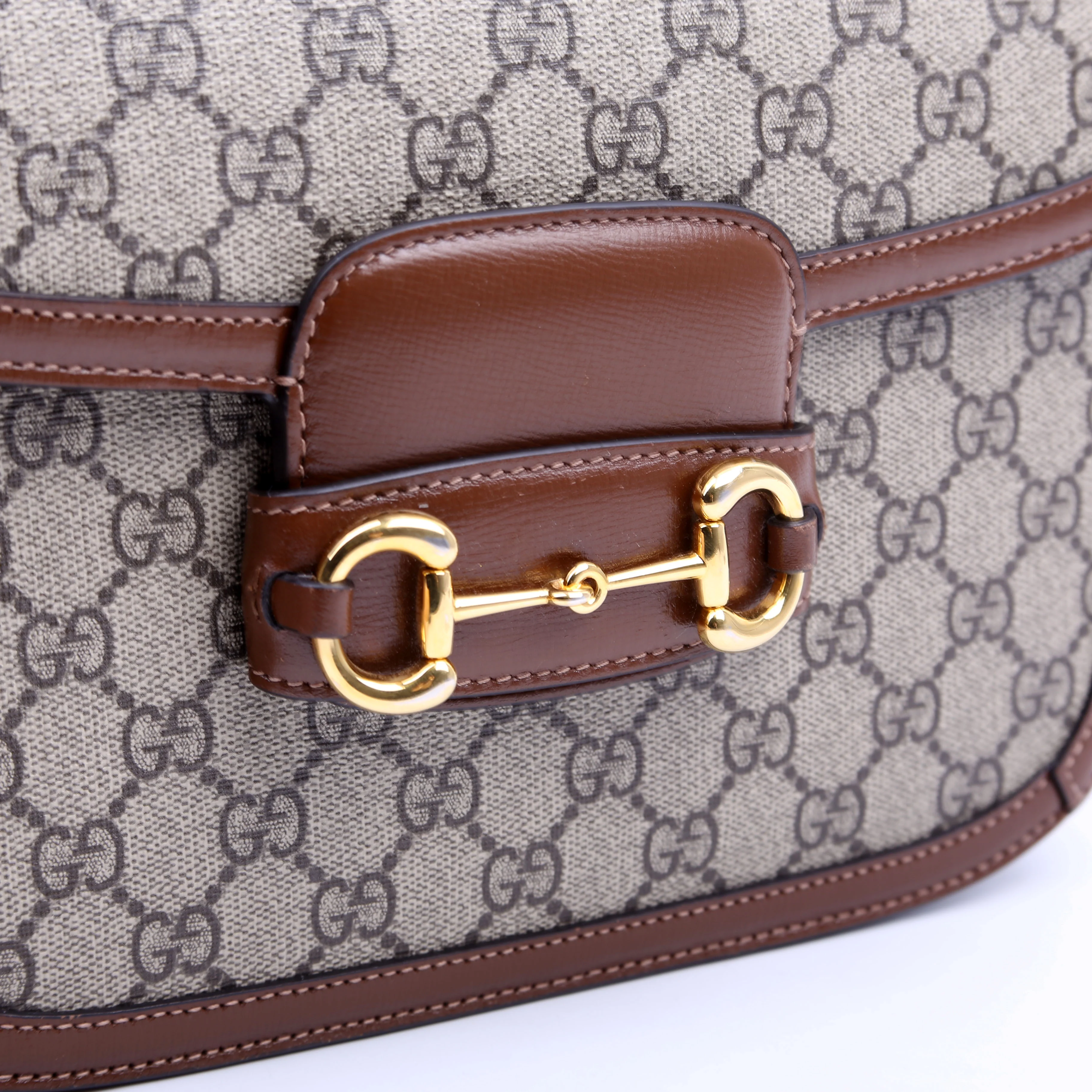 602204 Horsebit Shoulder Bag Brown - Image 8