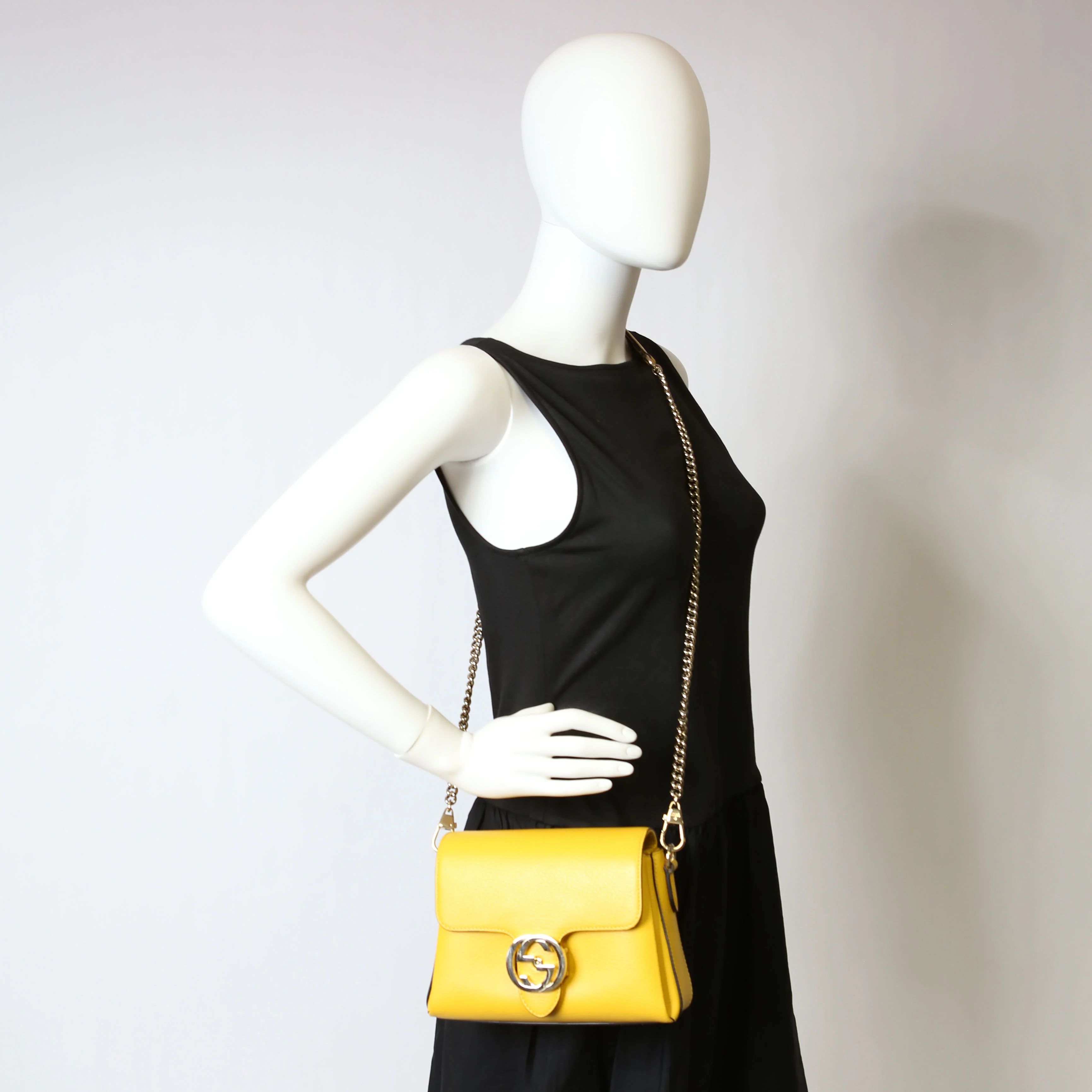 607720 Interlocking Small Crossbody Yellow - Image 12