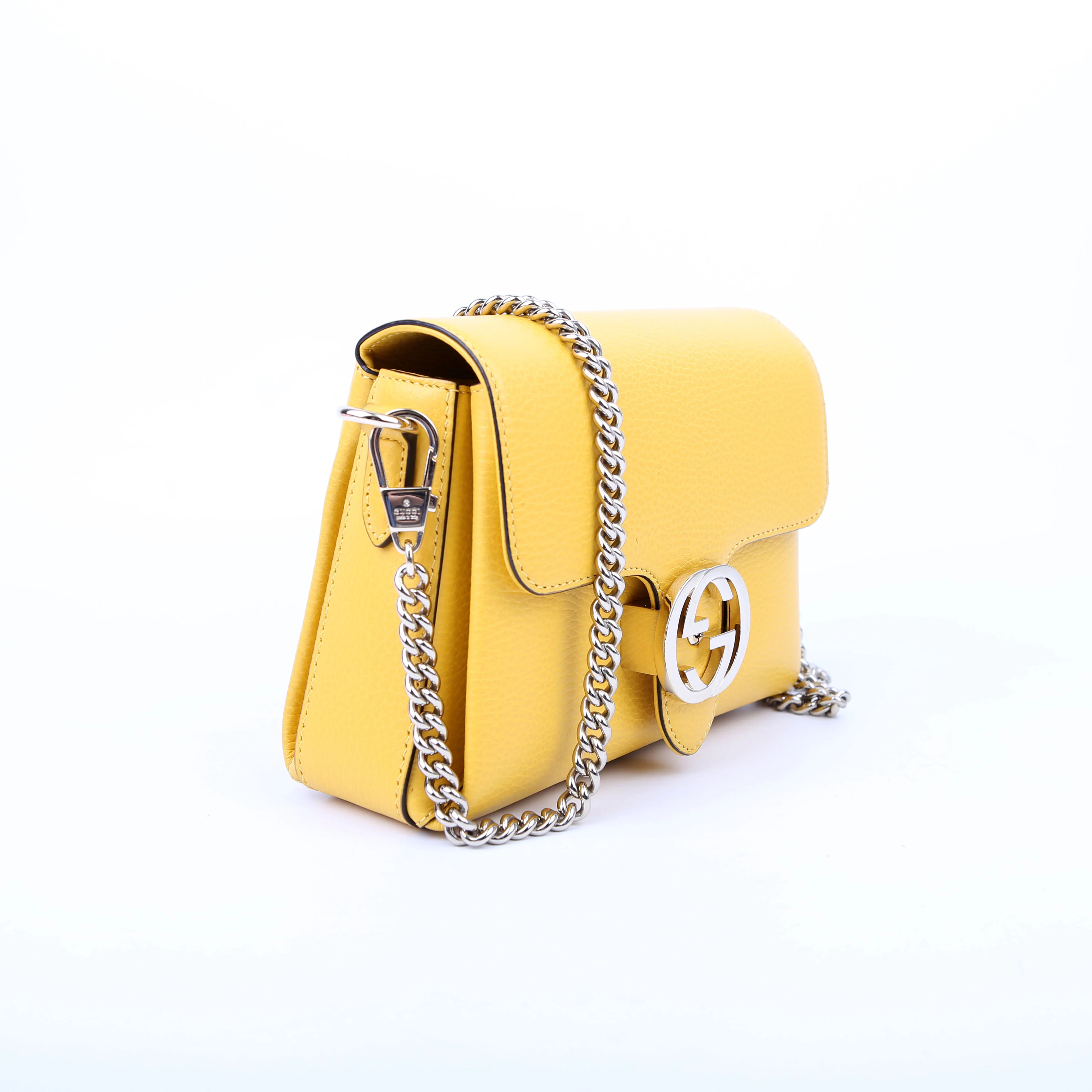 607720 Interlocking Small Crossbody Yellow - Image 2