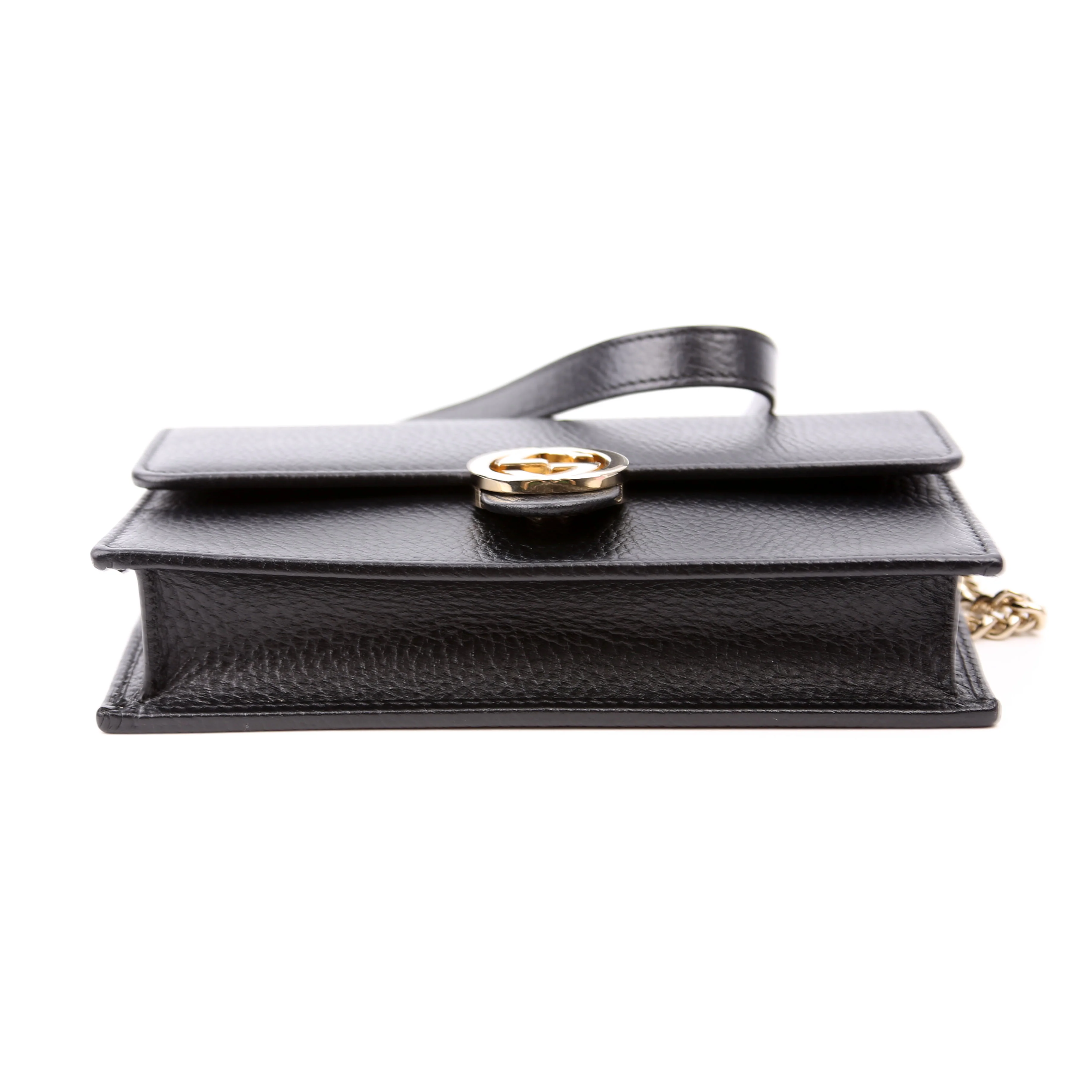 615523 Interlocking GG Wallet On Chain Calfskin Black - Image 5