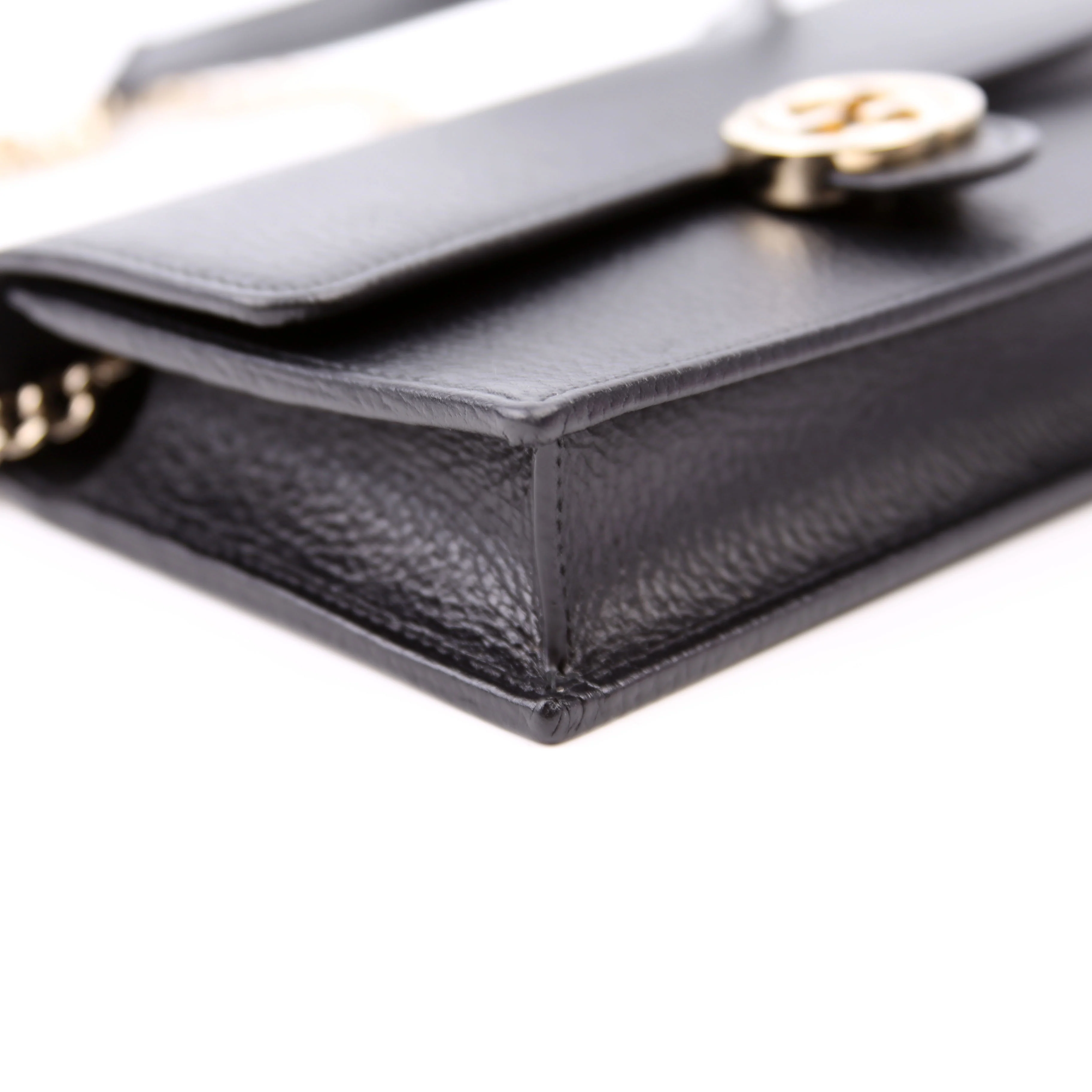 615523 Interlocking GG Wallet On Chain Calfskin Black - Image 6