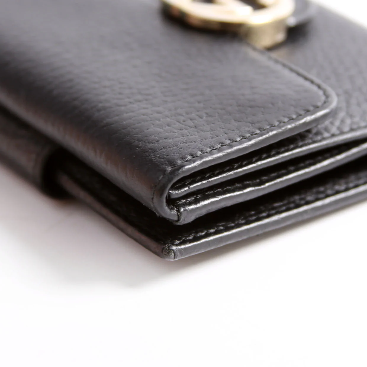 615525 Interlocking G Compact Wallet Black - Image 9