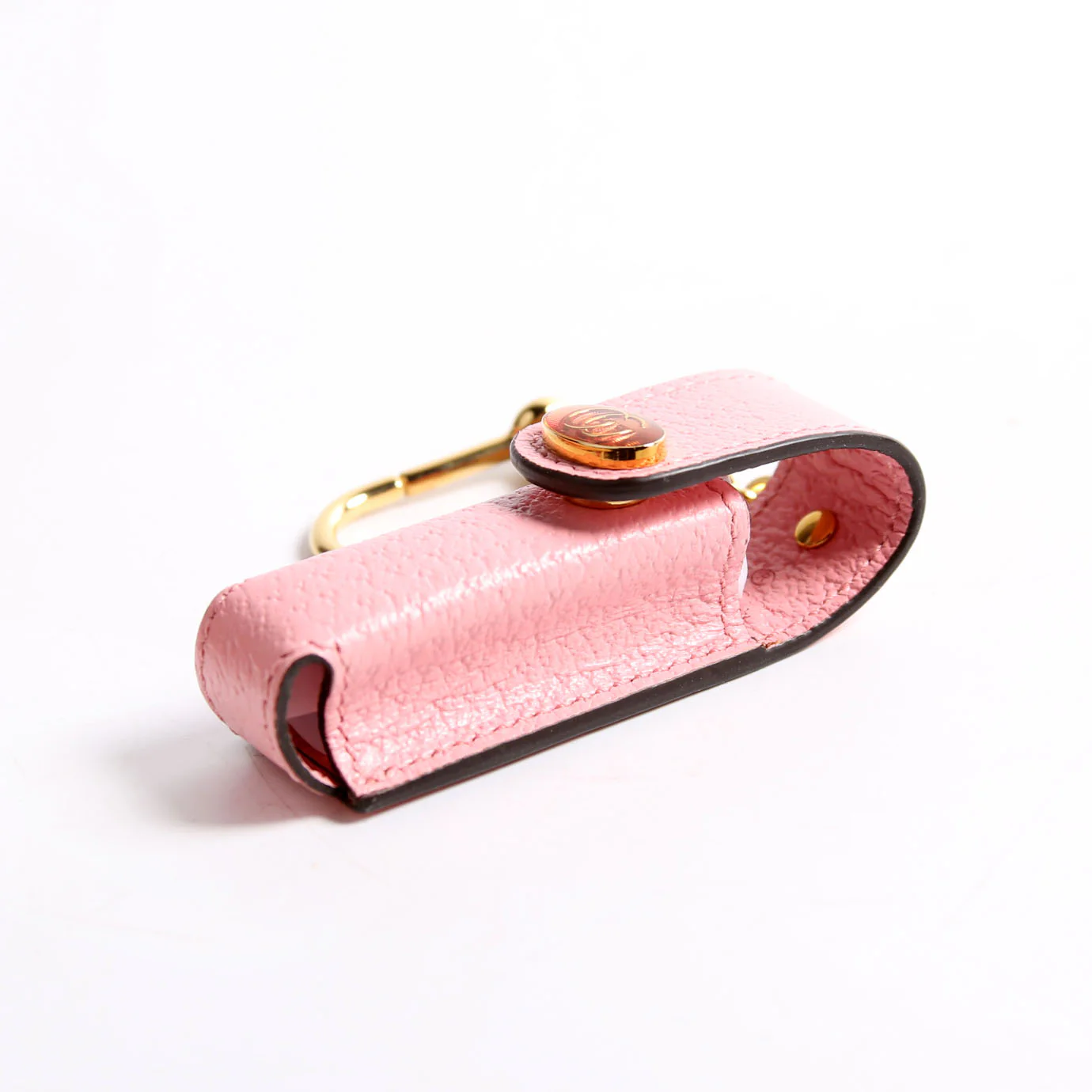 615997 GG Calfskin Lipstick Keychain Pink - Image 3