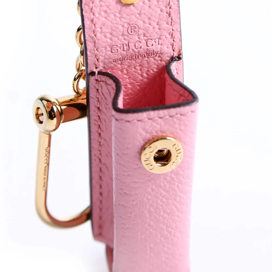 615997 GG Calfskin Lipstick Keychain Pink - Image 6