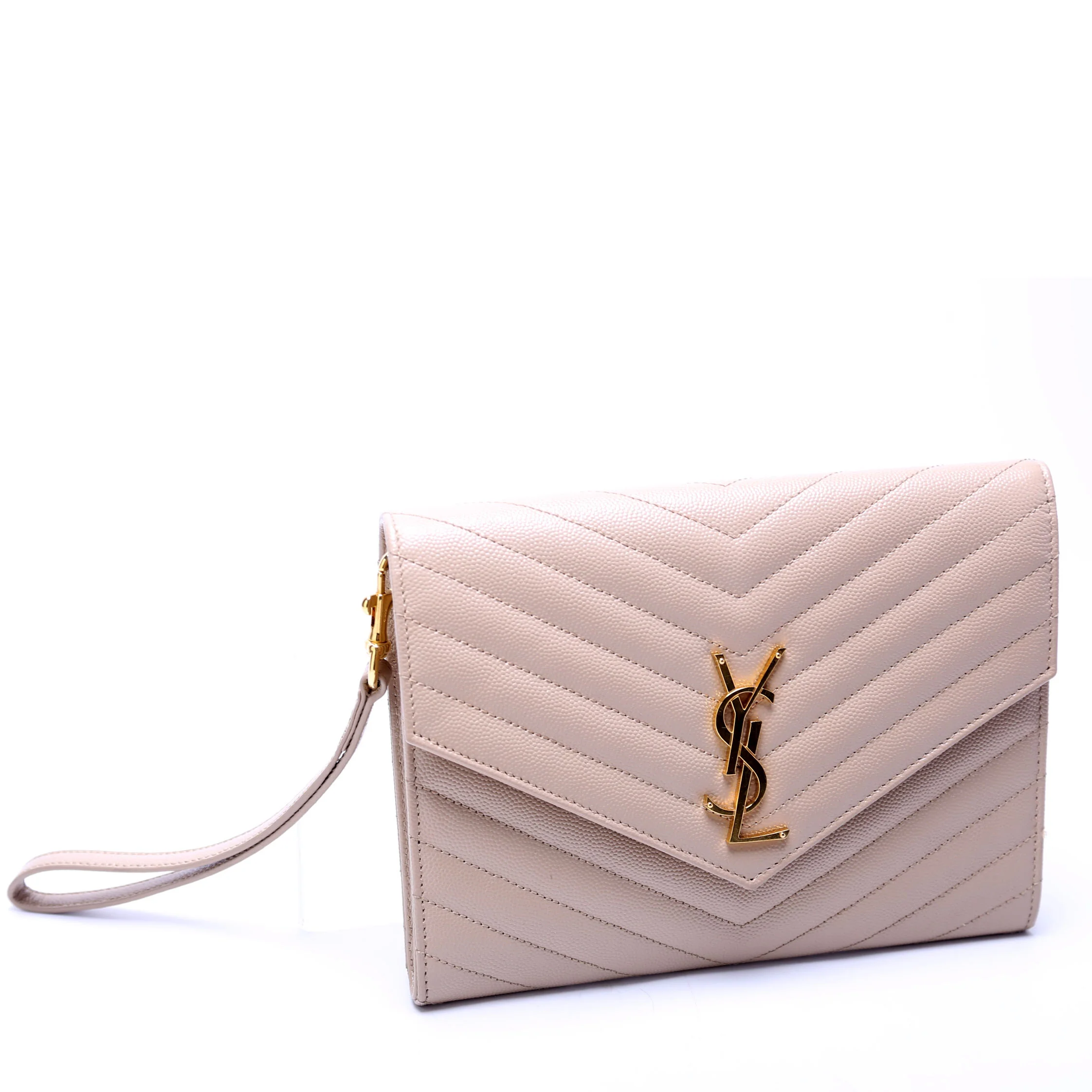 617662 Grain De Cassandre Flap Pouch Wristlet Tan - Image 2