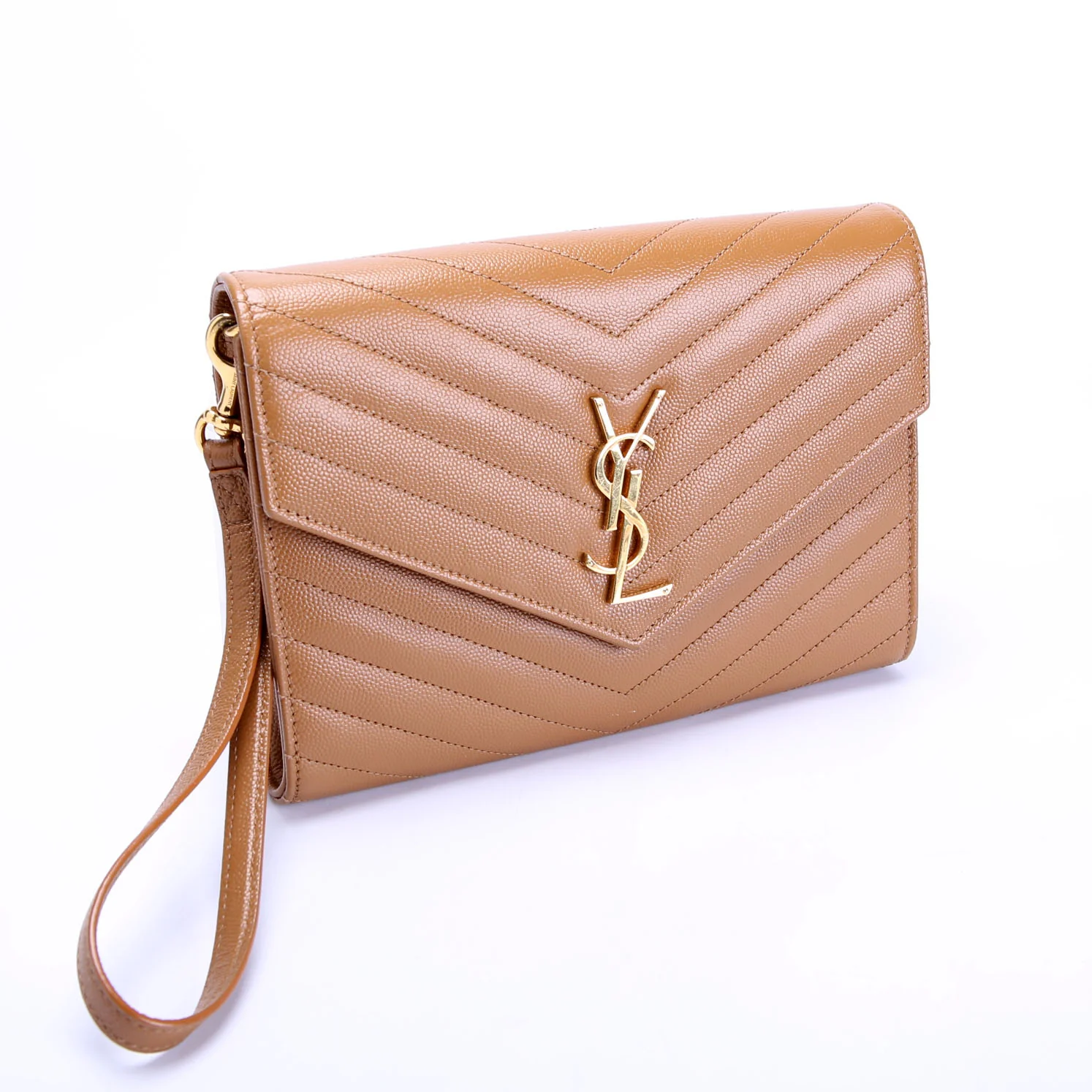 617662 Grain De Poudre Envelope Clutch Tan - Image 2