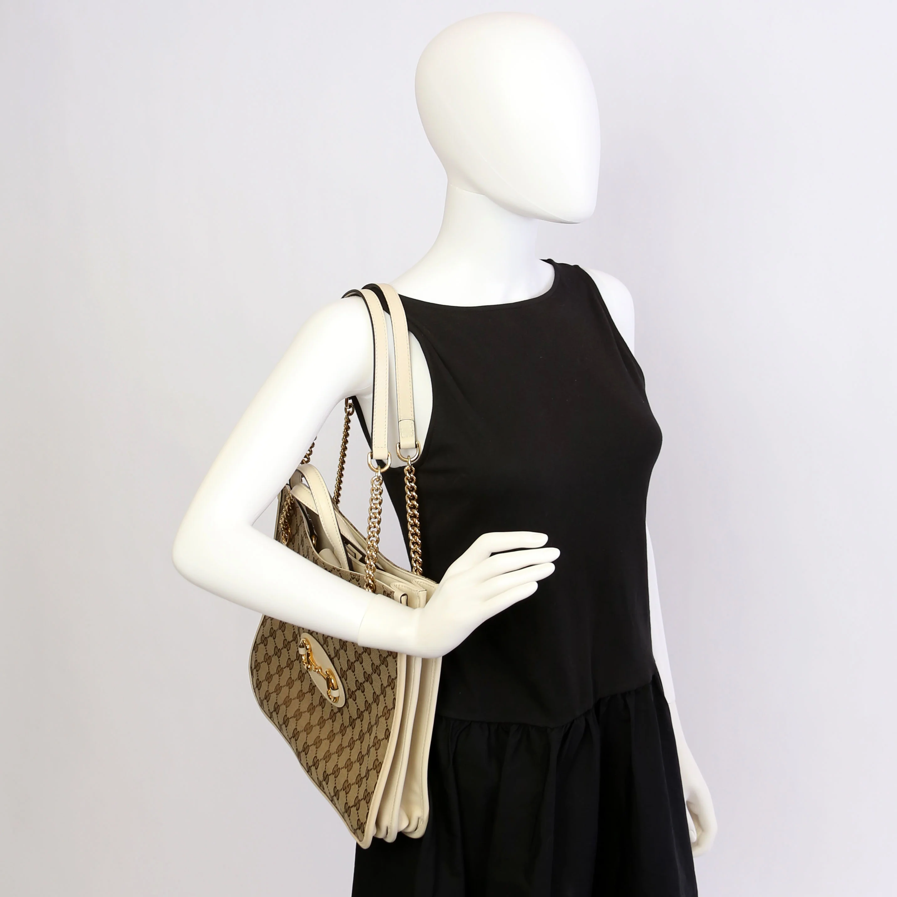 621144 1955 Horsebit Large Tote White - Image 10