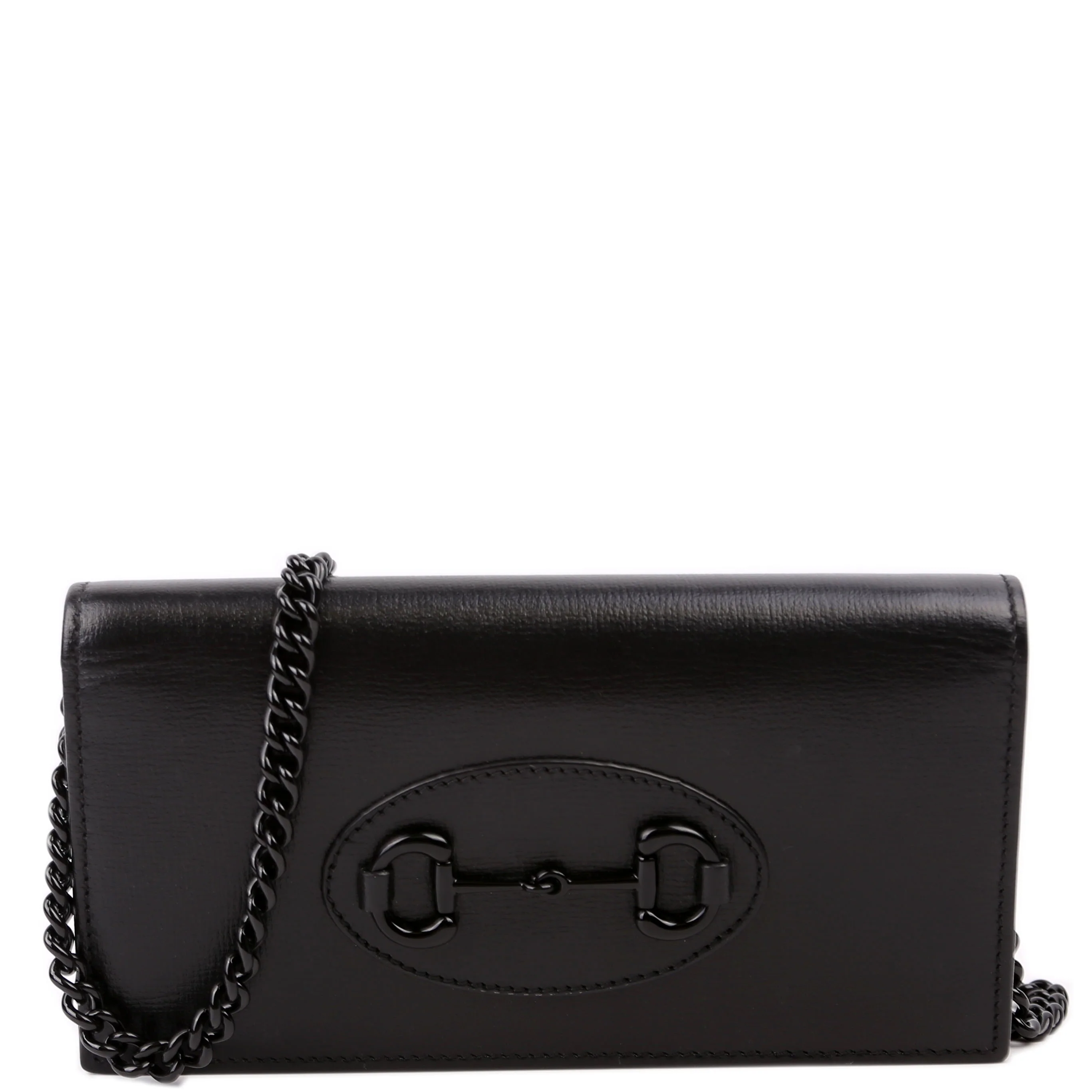 621892 Horsebit 1955 Wallet W/ Chain Black