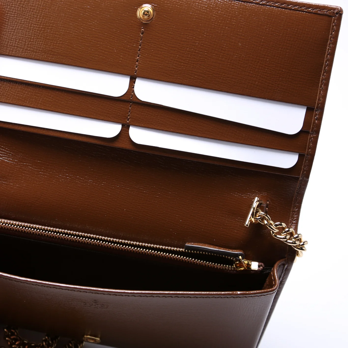 621892 Horsebit 1955 Wallet With Chain Brown - Image 7