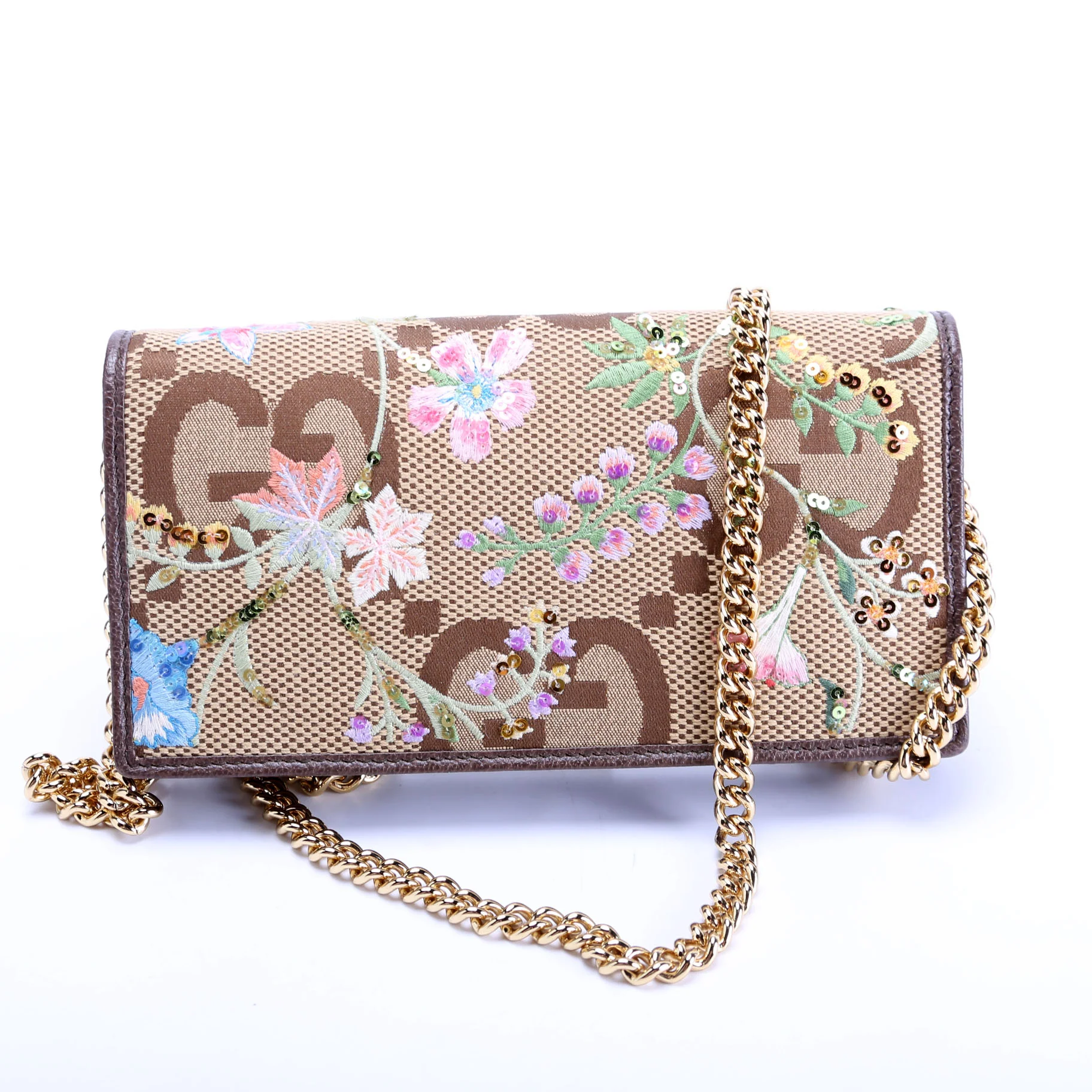 621892 Jumbo GG Embroidered Horsebit 1955 Wallet With Chain - Image 3