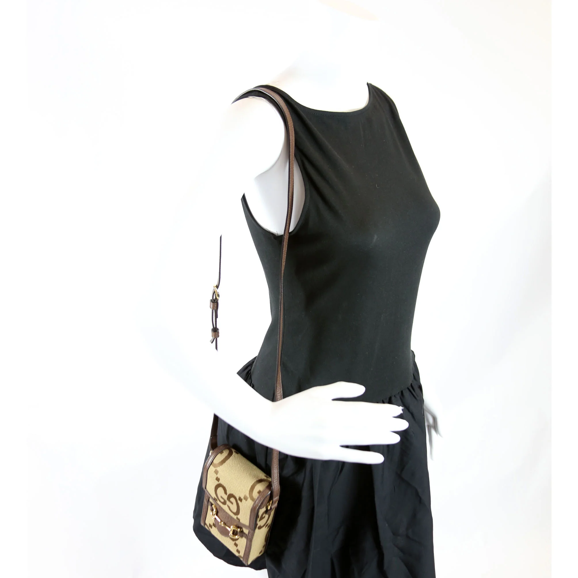 625615 Horsebit 1955 Jumbo GG Canvas Mini Bag - Image 9