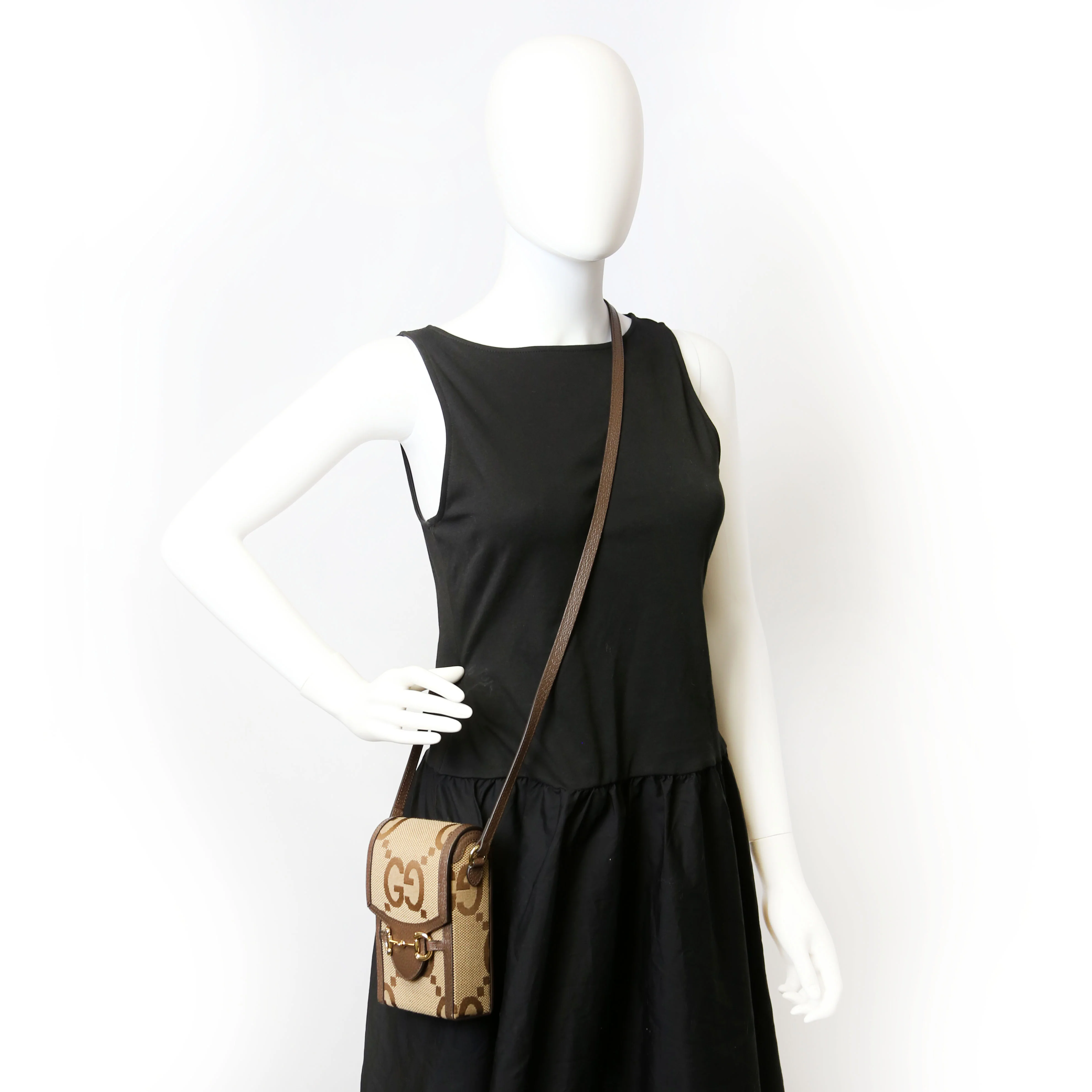 625615 Horsebit 1955 Jumbo GG Canvas Mini Bag - Image 14