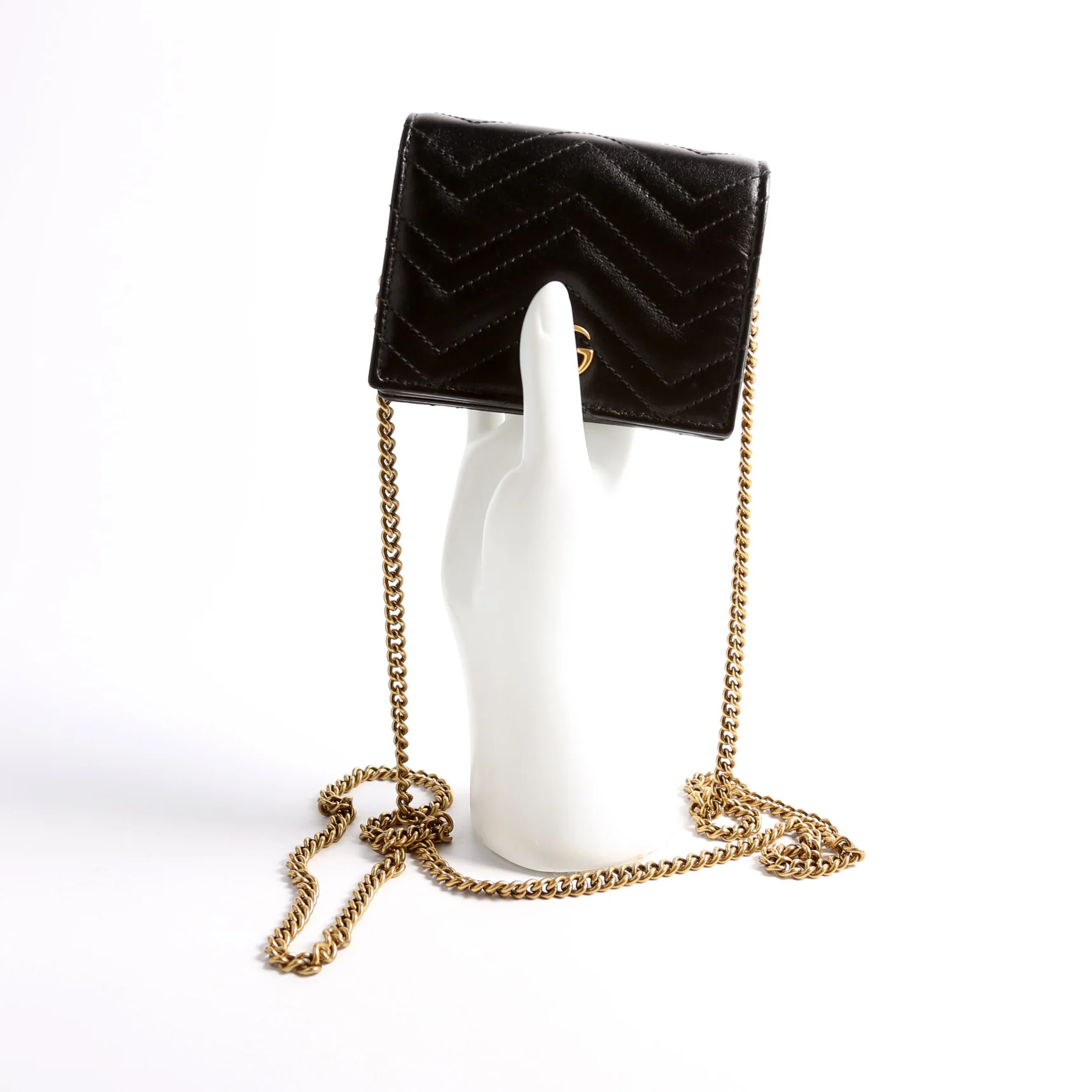 625693 Marmont Card Case With Chain Black - Image 10