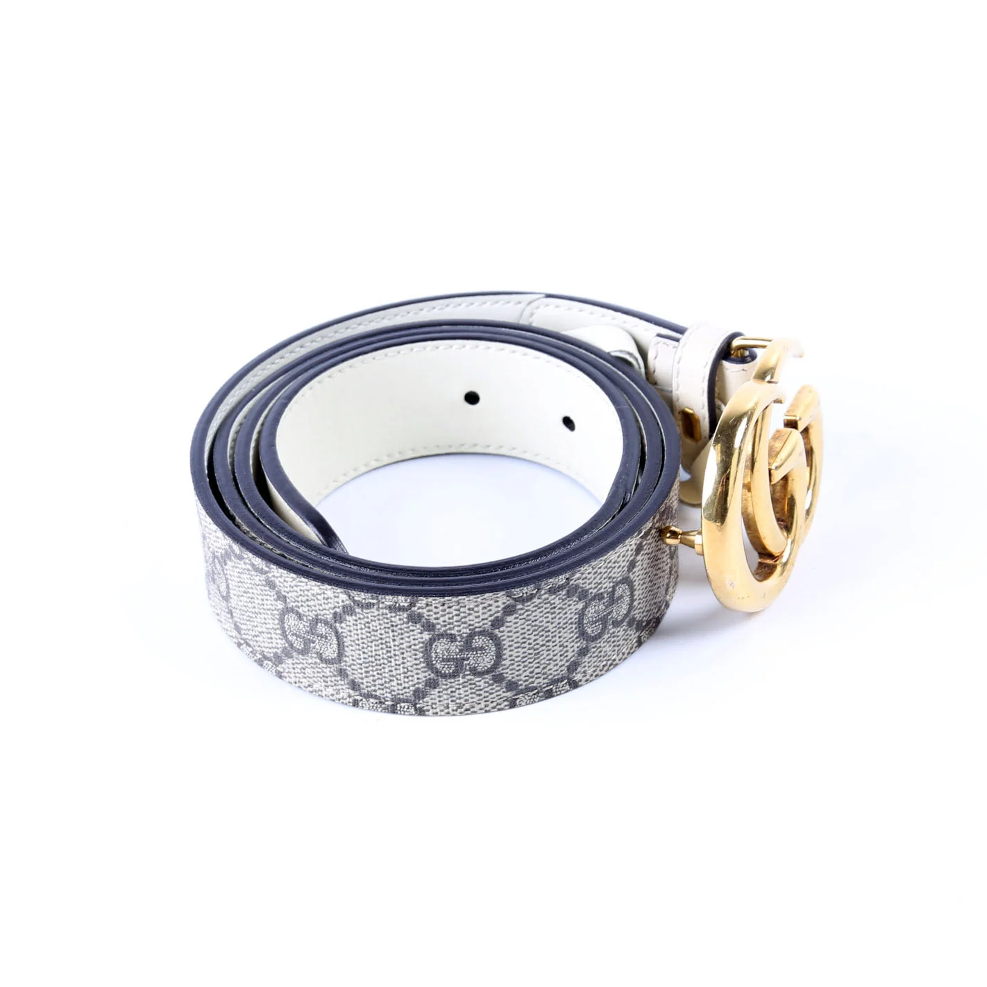 625839 GG Marmont Supreme/Leather Belt 90/36 Beige/Cream - Image 4