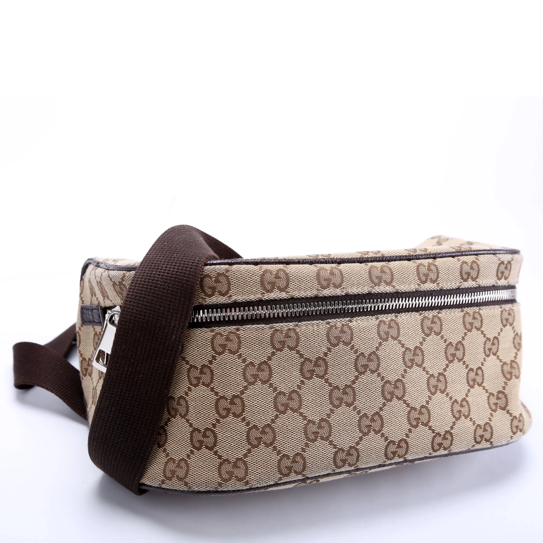 630915 GG Canvas Waist Pouch Brown - Image 2