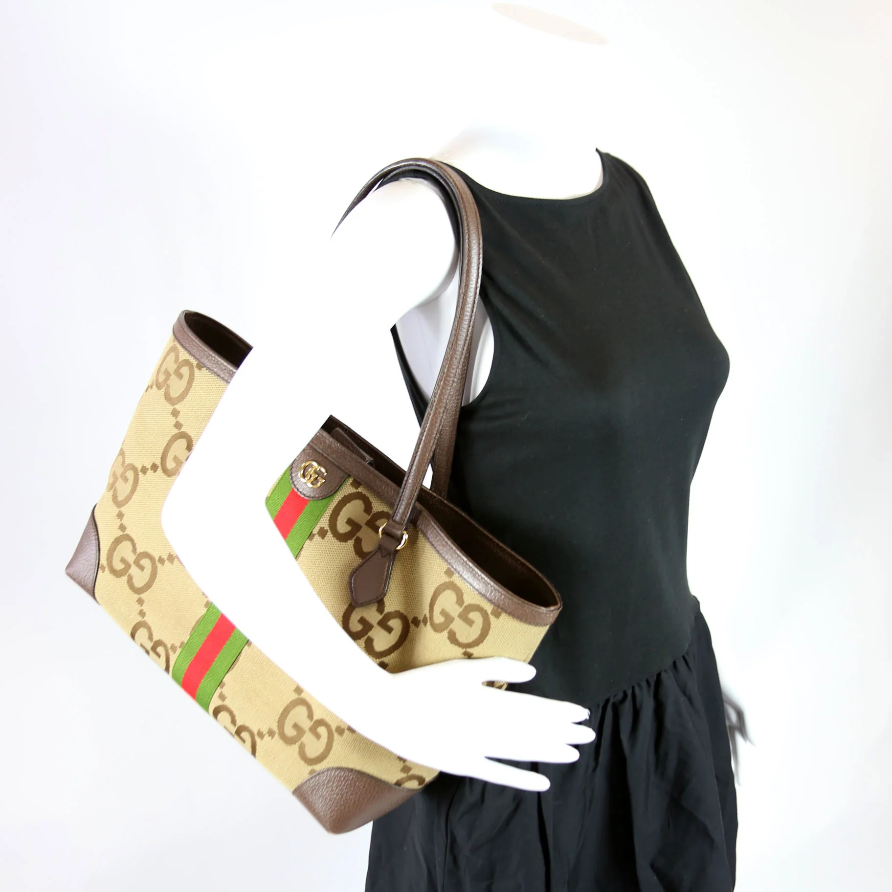 631685 Jumbo GG Ophidia Tote Brown - Image 16
