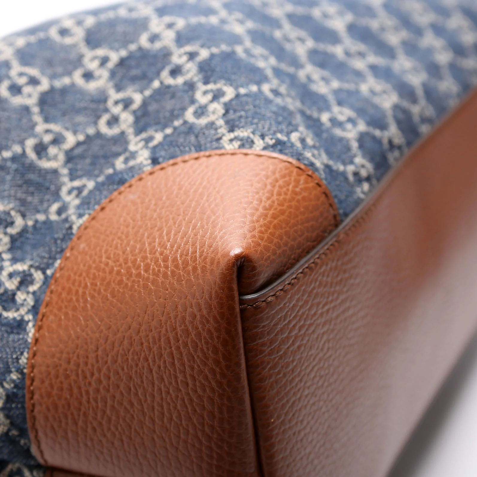 631685 Ophidia GG Denim Tote Blue/Brown - Image 5