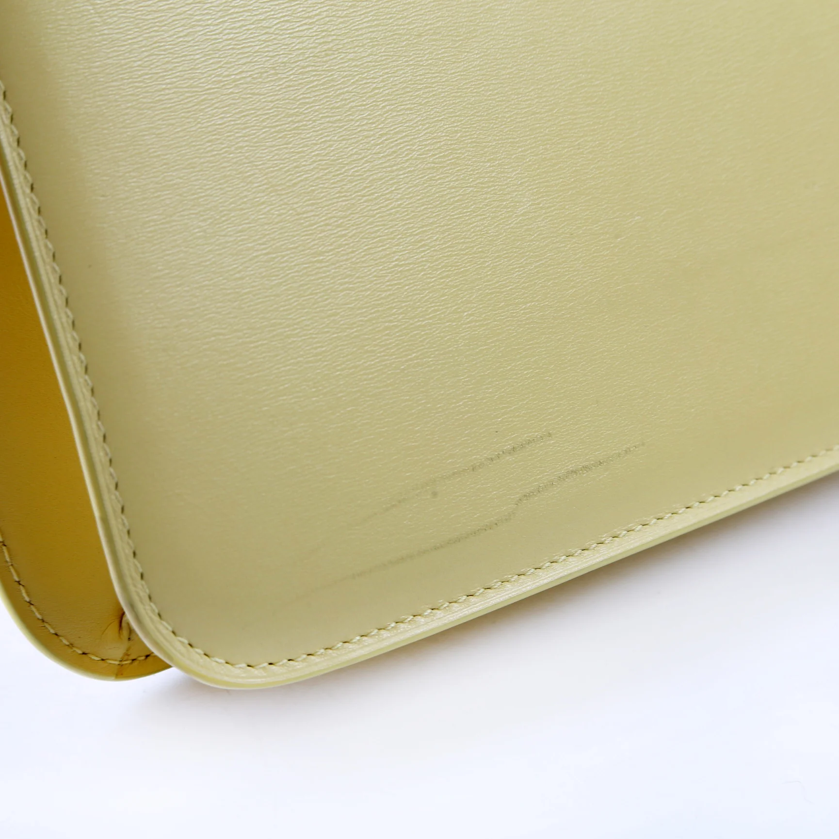 633214 Calfskin Le Carre Satchel Yellow - Image 13
