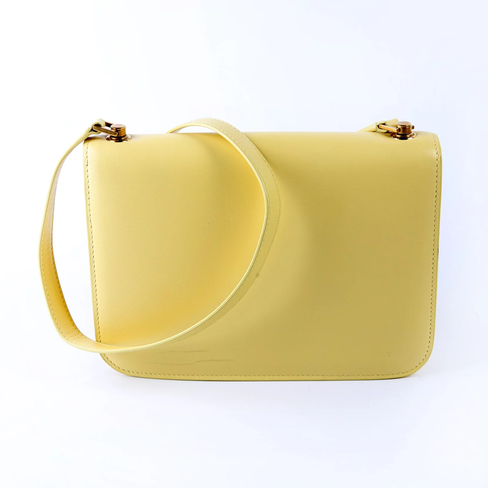 633214 Calfskin Le Carre Satchel Yellow - Image 4