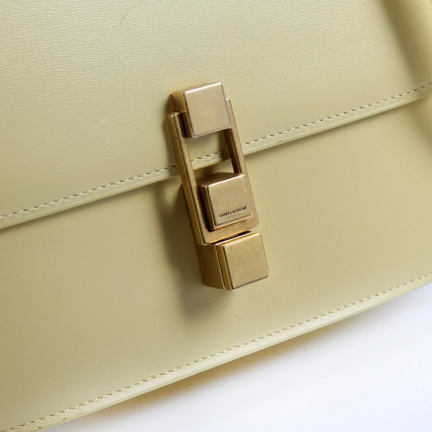 633214 Calfskin Le Carre Satchel Yellow - Image 9