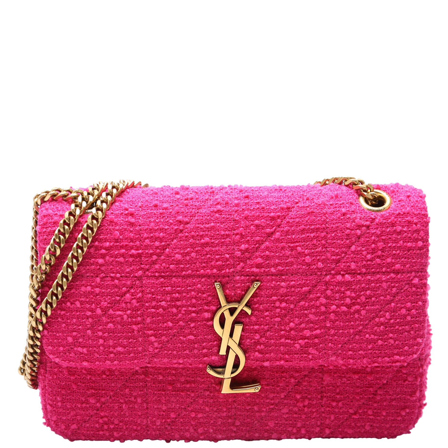 6348202 Jamie Quilted Tweed Medium Chain Bag Pink
