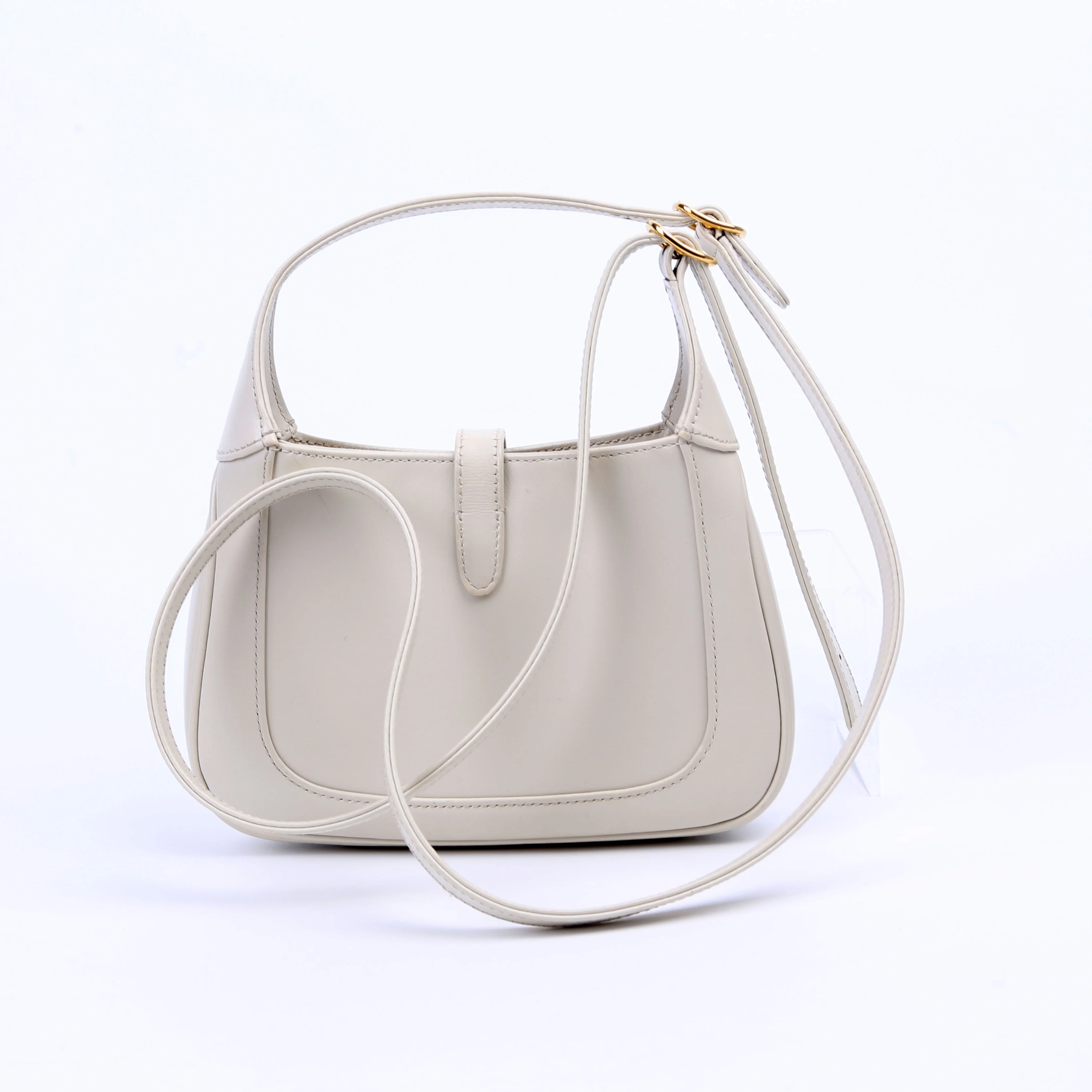 637091 Jackie 1961 Mini Hobo Leather White - Image 2
