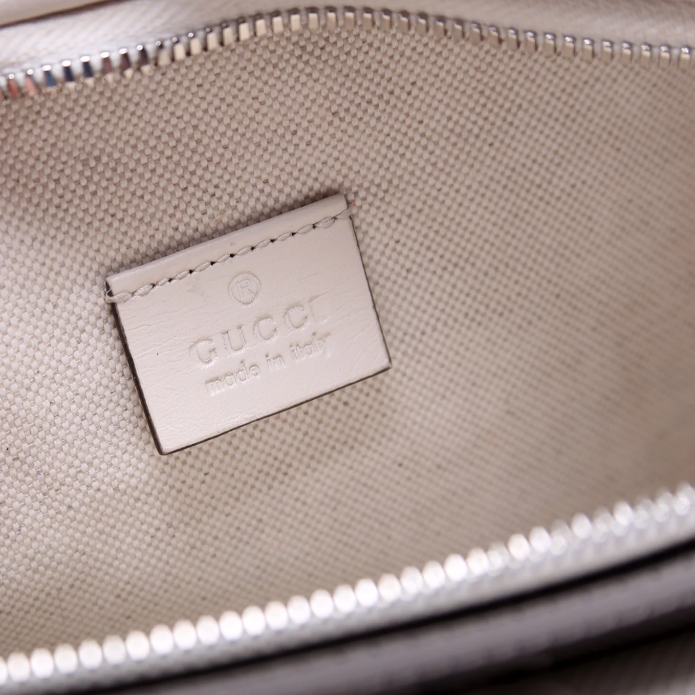 645093 Embossed GG Leather Pocket Belt Bag Cream - Image 7