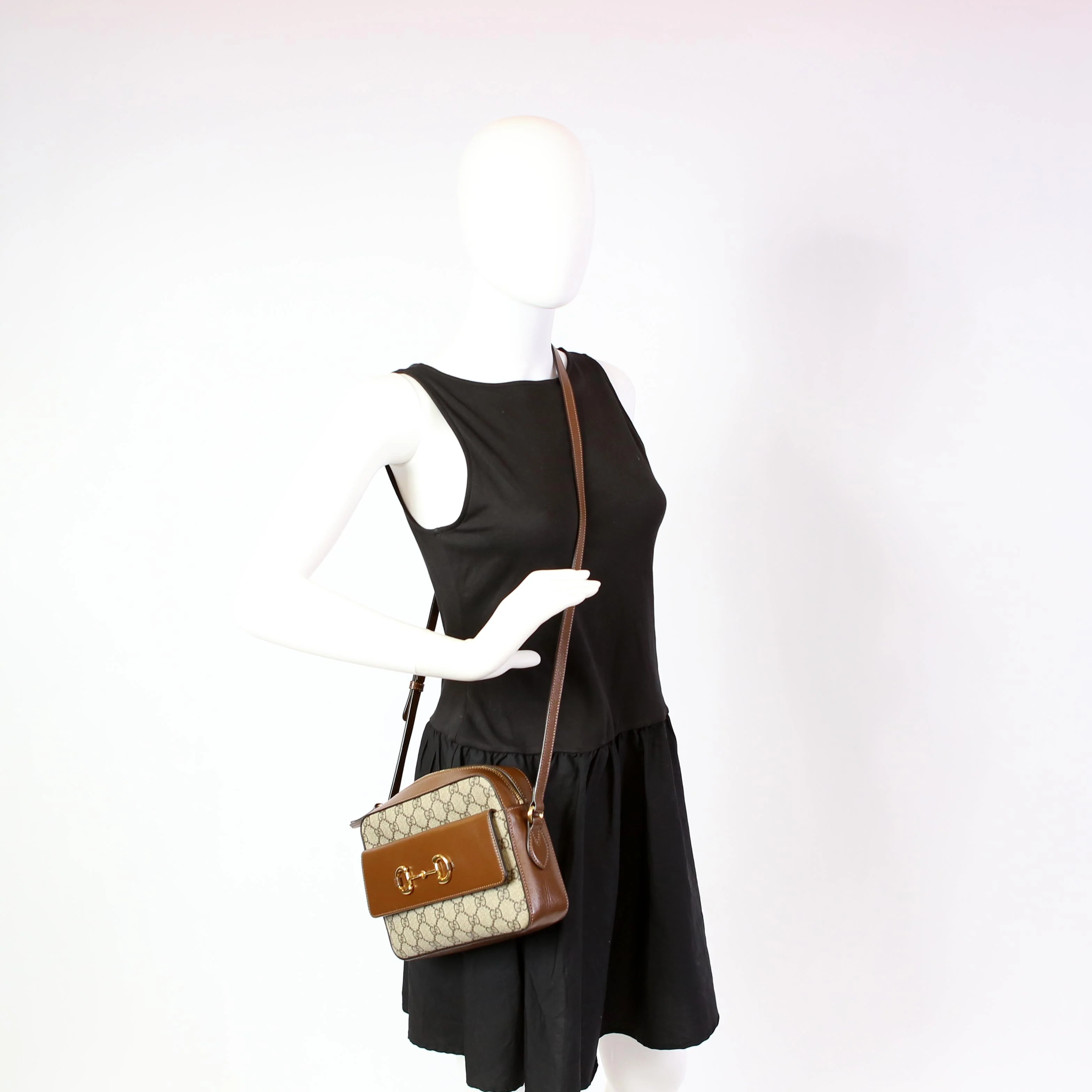 645454 Horsebit 1955 Small Crossbody Brown - Image 12
