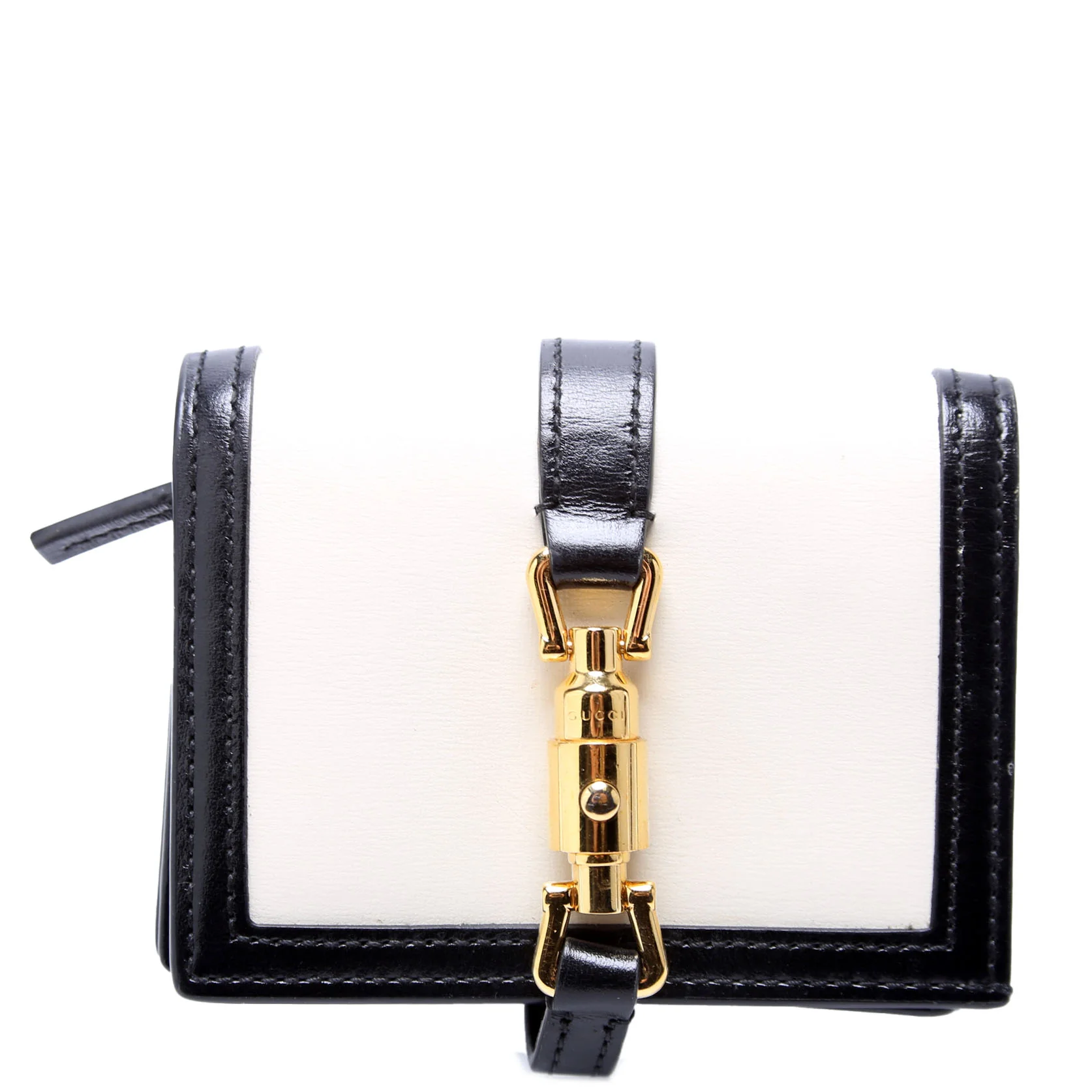 645536 Leather Jackie Wallet Black/Cream