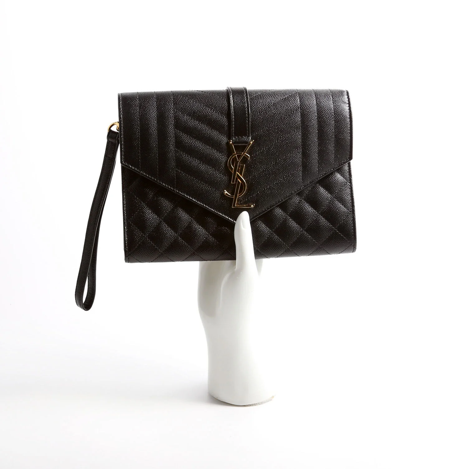 651030 Triquilt Wristlet Clutch Black - Image 9